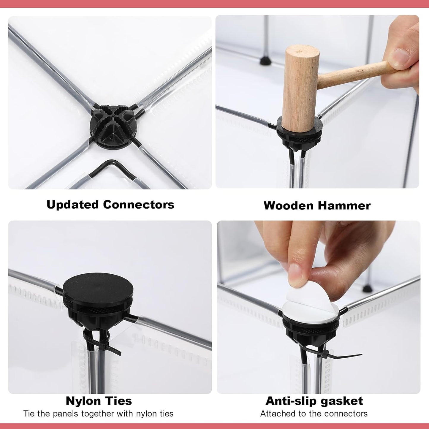 24 Panels Portable Small Animals Playpen,48"x 24"x 28" Transparent Pet Playpen,Portable Plastic Enclosure,Puppy Play Pen for Indoors Outdoor Pet Fence for Guinea Pigs,Bunny,Ferrets,Hamsters,Hedgehogs