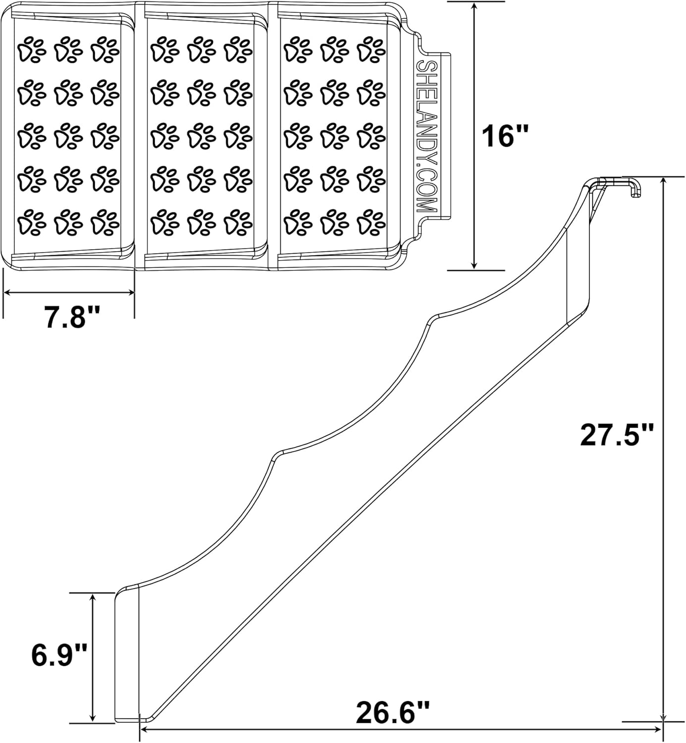 SHELANDY 45" Pet Grooming Bathtub Dog Wash Station | Heavy Duty Bathing Tub (Bathtub & Stairs Combo)