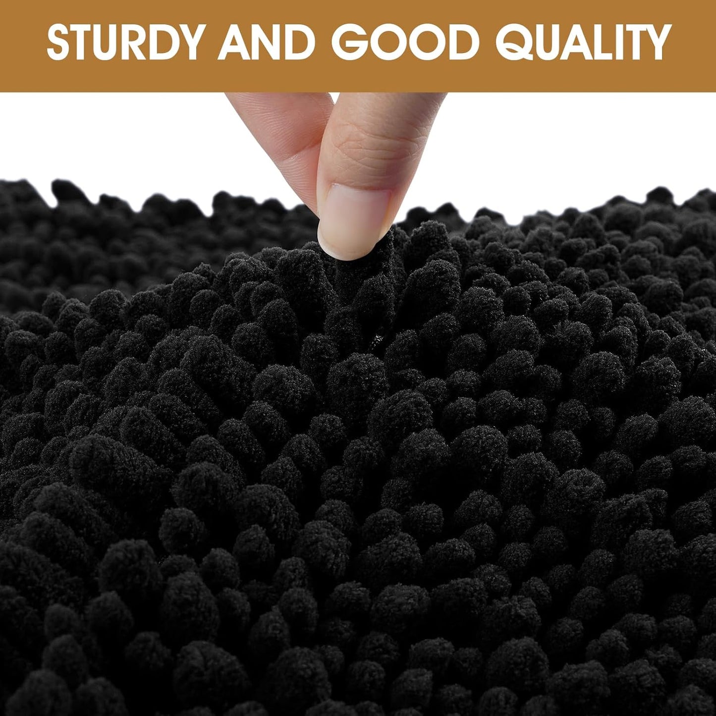 IM HOME Dog Door Mats for Muddy Paws, Chenille Absorbent Door Mats, Non Slip Heavy Mud Mat for Dogs, Soft Indoor Door Mat for Entryway, Mud Paws, Inside Floor,30" X 20", Black