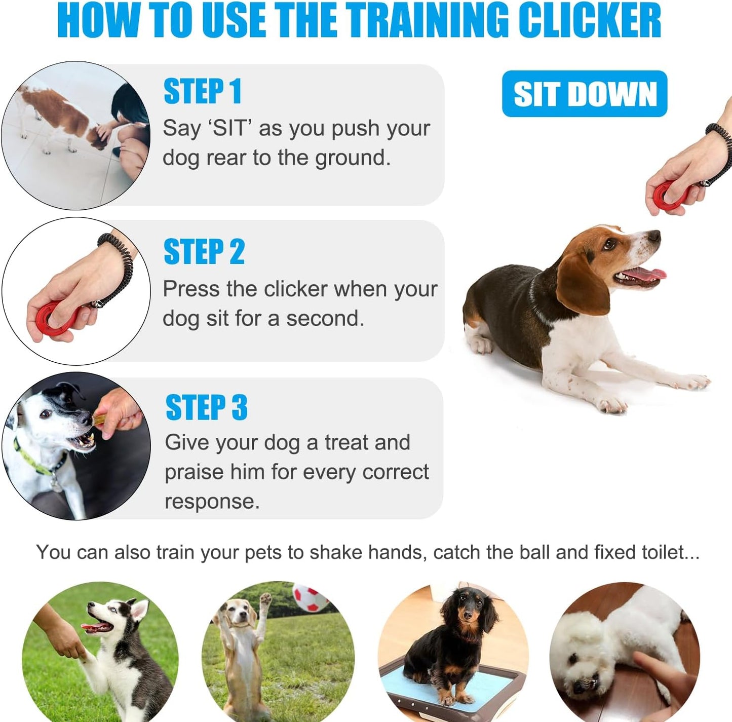 Diyife Dog Clicker for Training, 2 Pack Dog Training Clicker, Clicker Dog Training with Wrist Strap, Pet Training Clicker, Perfect for Dog Cat Puppies Behavioral Training (Red and Yellow)