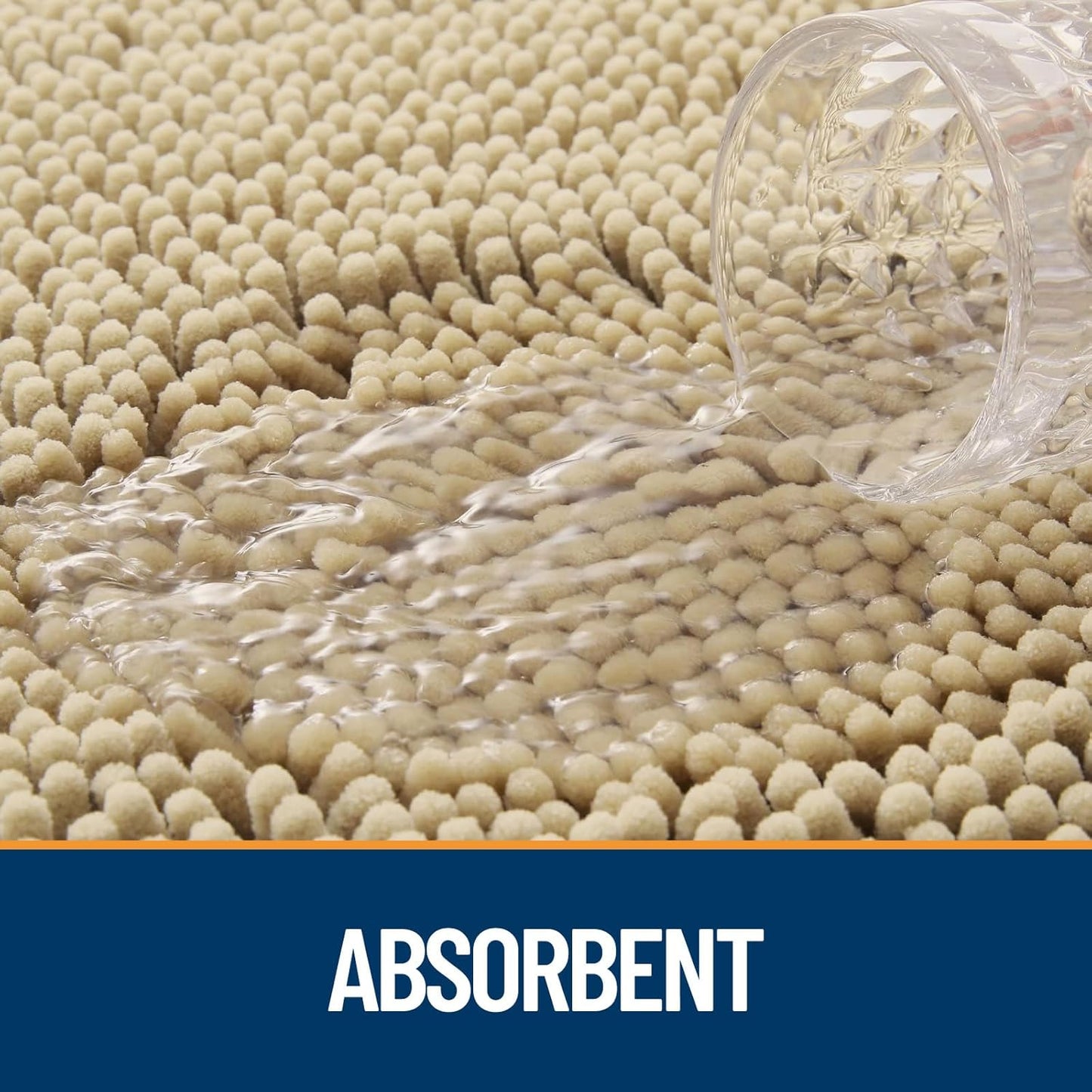 OLANLY Dog Door Mat for Muddy Paws 48x30, Absorbs Moisture and Dirt, Absorbent Non-Slip Washable Doormat, Quick Dry Chenille Mud Mat for Dogs, Entry Indoor Entryway Carpet for Inside Floor, Beige