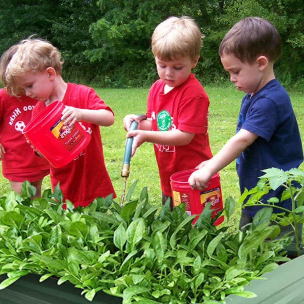 8x2x1ft Metal Raised Garden Bed Kit，Galvanized Garden Bed Box for Vegetables, Flowers, Herbs, and Succulents,120 Gallon Capacity - Green