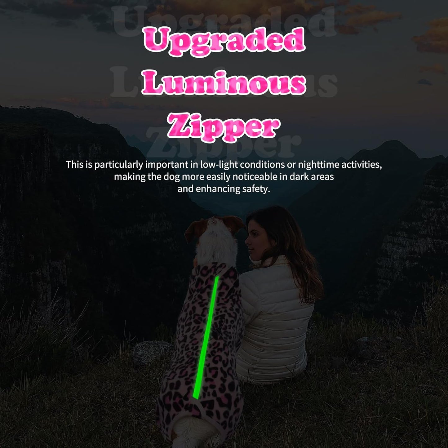 ROZKITCH Dog Winter Coats for Small Dogs, Pet Windproof Warm Cold Weather Jacket Vest with Luminous Zipper, Jumpsuit Apparel Outfit Clothes for Small Dog L-Pink 2XS