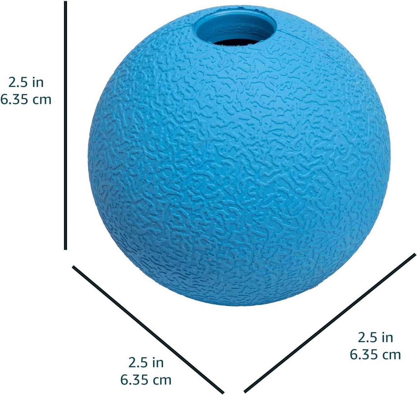 Amazon Basics Dog Toys, Interactive Fetch Rubber Balls, (Pack of 3), 2.5 inch, Blue, Orange