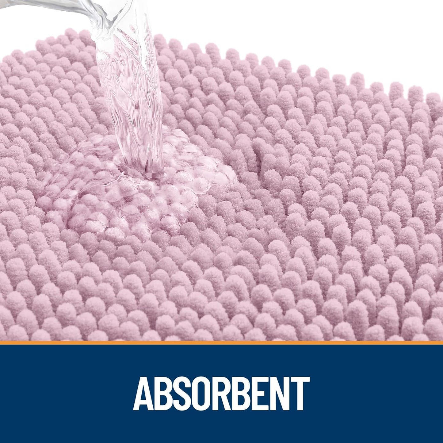 OLANLY Dog Door Mat for Muddy Paws 70x35, Absorbs Moisture and Dirt, Absorbent Non-Slip Washable Doormat, Quick Dry Chenille Mud Mat for Dogs, Entry Indoor Entryway Carpet for Inside Floor, Dusty Rose