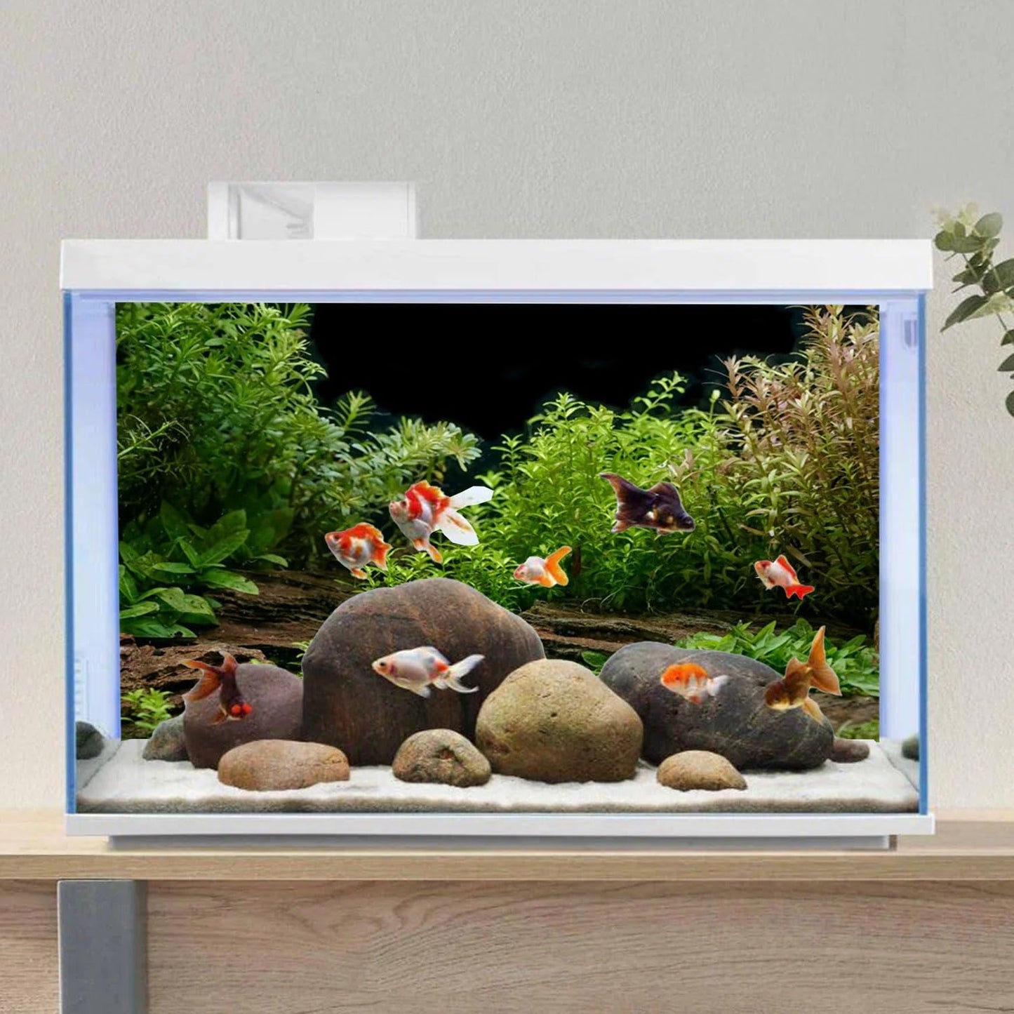AWERT Aquarium Background River Bed & Lake Aquatic Plant Fish Tank Background Vinyl 30x18 inches