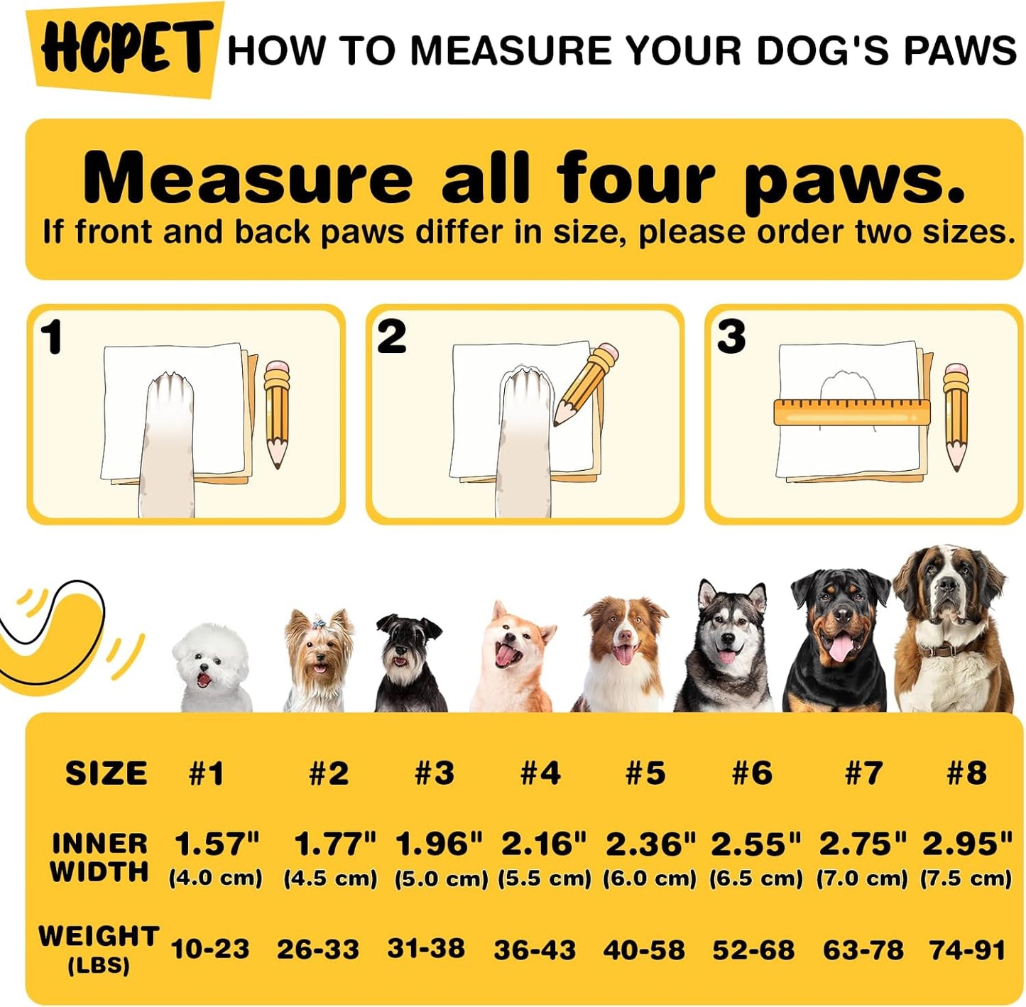 Hcpet Dog Shoes, Dog Boots for Large Dogs, Waterproof Dog Booties Paw Protector for Summer Hot Pavement, Winter Snowy Day, Outdoor Walking, Indoor Hardfloors Anti Slip Sole Orange Size 6