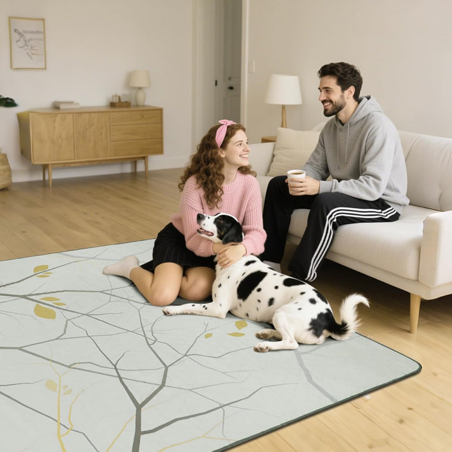 FXW Washable Pee Pads for Dogs, Puppy Pads with Super Absorbent, Specifically Designed for FXW Rollick/Homeplus 32 inch 8 Panels Dog Playpen, 71" Square, Branch, 1 Pack