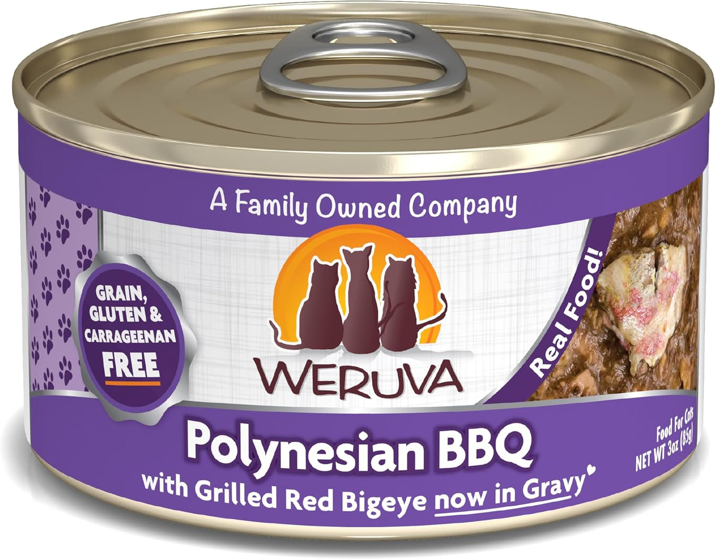 Weruva Classic Cat Food, Polynesian BBQ with Grilled Red Bigeye in Gravy, 3oz Can (Pack of 24)