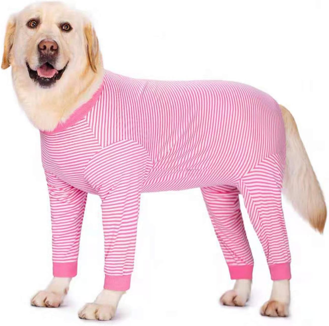 Yeapeeto Dog Onesie Surgery Recovery Suit for Large Medium Bodysuit Dogs Pajamas PJS Full Body for Shedding, Prevent Licking, Wound Protection, Cone Alternative (3XL, Pink)