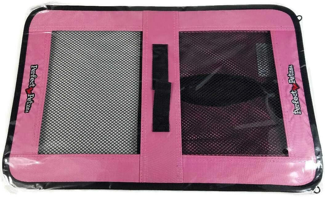 Tote for Lifelike Stuffed Interactive Pet Dogs and Cats, Nylon and Mesh Toy Carrier for Pet Animals, Zippered Carrying Case Accessory (Pink)