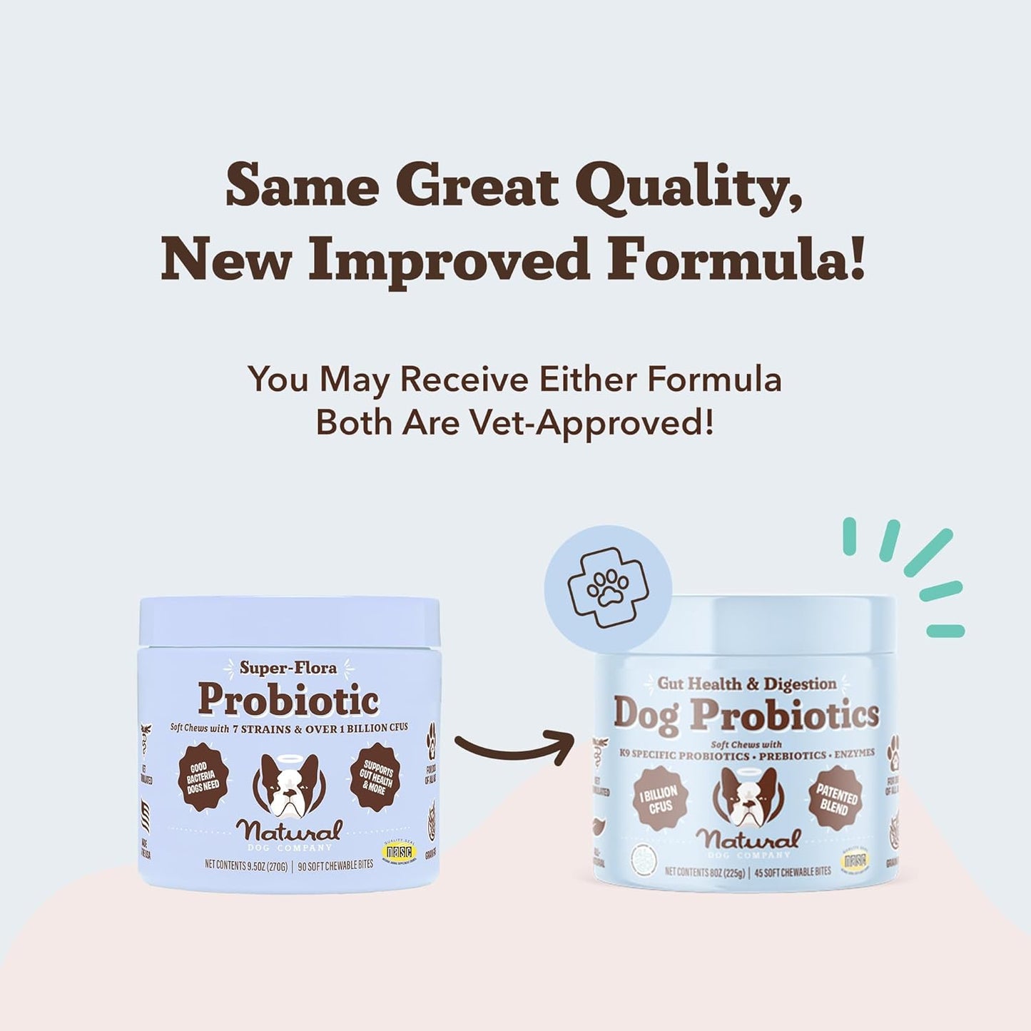 Natural Dog Company Gut Health & Canine Specific Probiotics Chews, 1 Daily Chew for All Dogs, Prebiotics & Digestive Enzymes for Digestion, Gas, Loose Stool, Immune System & Bowel Support