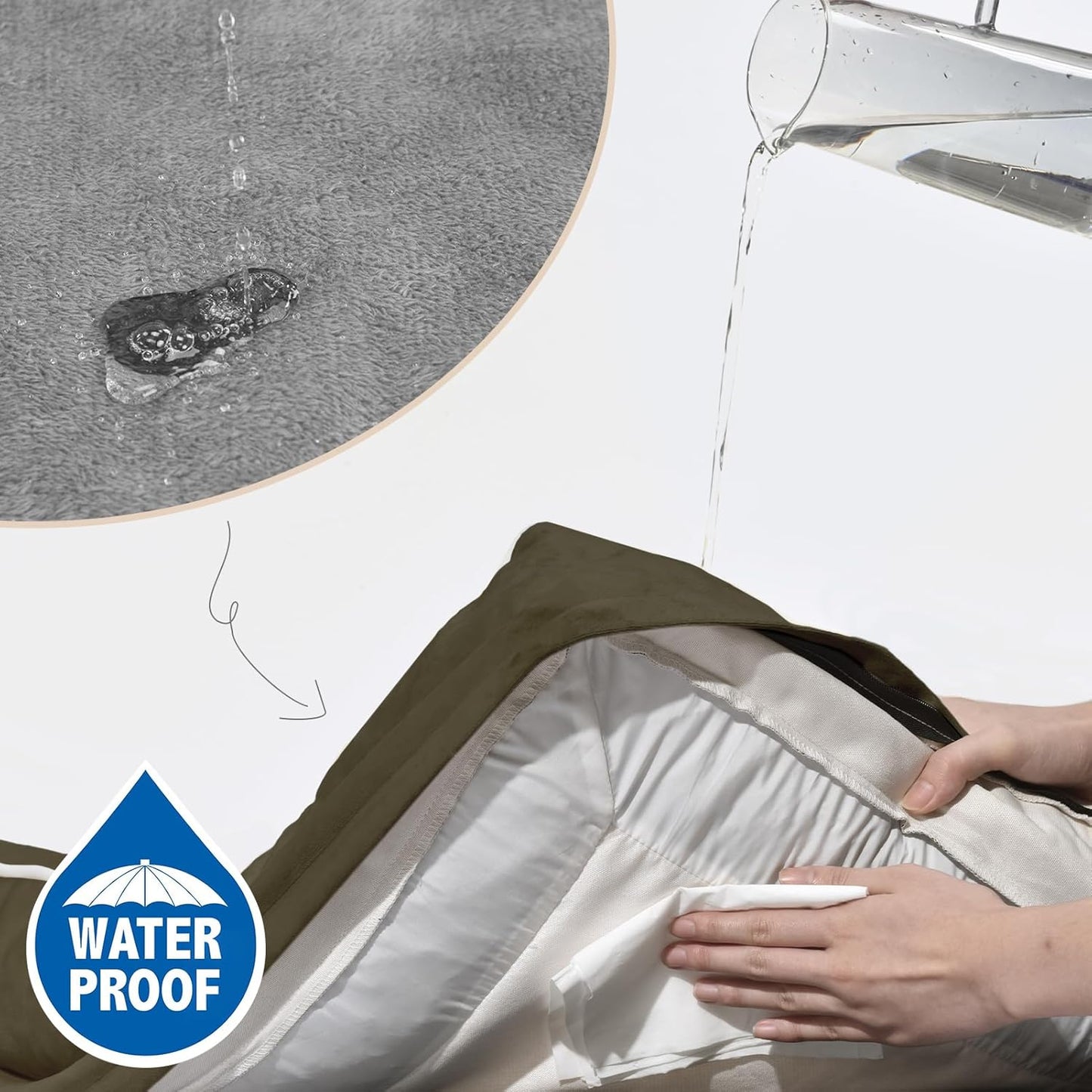 Comfort Expression XXL Orthopedic Dog Bed for Extra Large Dogs, Waterproof Orthopedic Foam Dogs Beds, Washable Dog Sofa Bed with Non-Slip Bottom & Removable Cover(XX-Large,Dark Green)