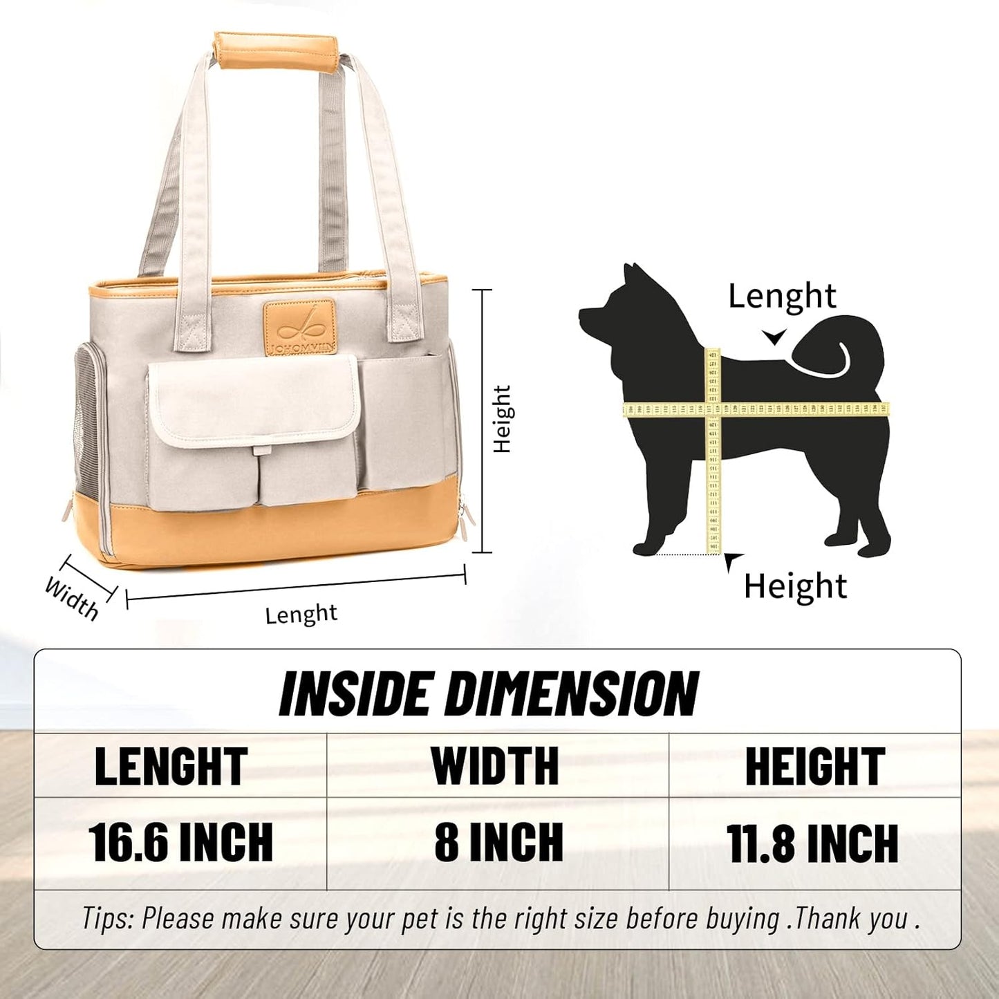 Dog Carrier, Cat Carrier, Pet Carrier, Foldable Waterproof Premium PU Leather Oxford Cloth Dog Purse, Portable Tote Bag Carrier for Small to Medium Cats and Small Dogs