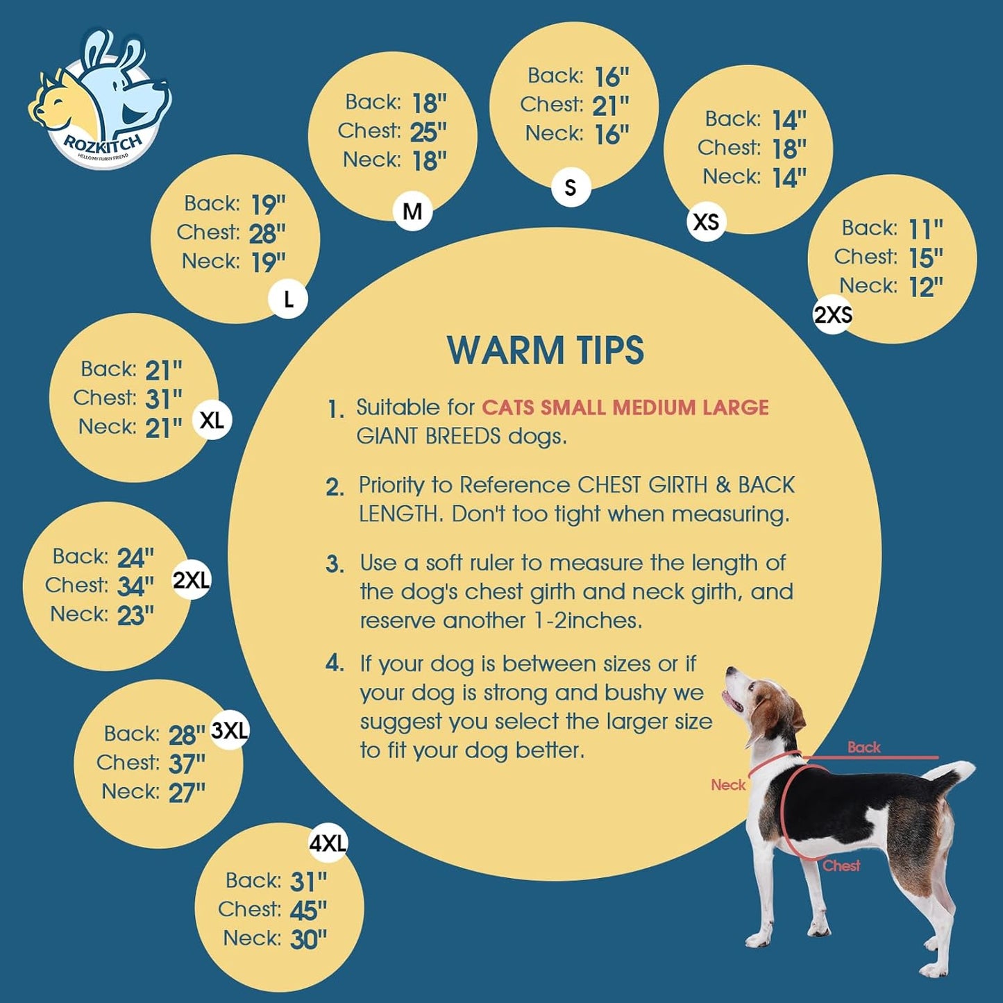 ROZKITCH Dog Winter Coat Soft Dog Fleece Pajamas, Pet Windproof Warm Cold Weather Jacket Vest with Reflective Zipper, Jumpsuit Apparel Outfit Clothes for Medium Dog Dinosaur M