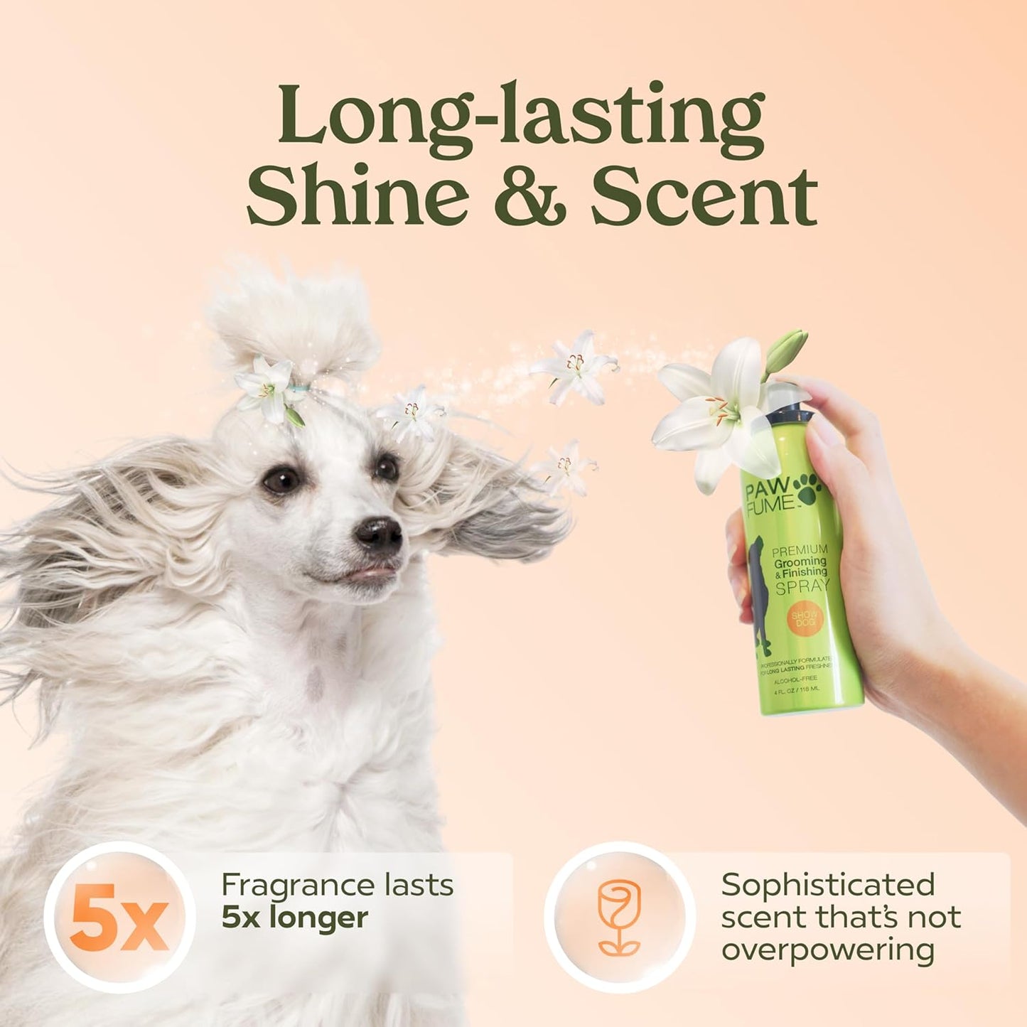 PAWFUME Dog Perfume Spray Long Lasting Scent for Grooming, Show Dog, 1-Pack – Keep Your Pup Fresh All Day – Hypoallergenic, Alcohol-Free, Detangling & Moisturizing – Salon-Quality Dog Cologne Spray