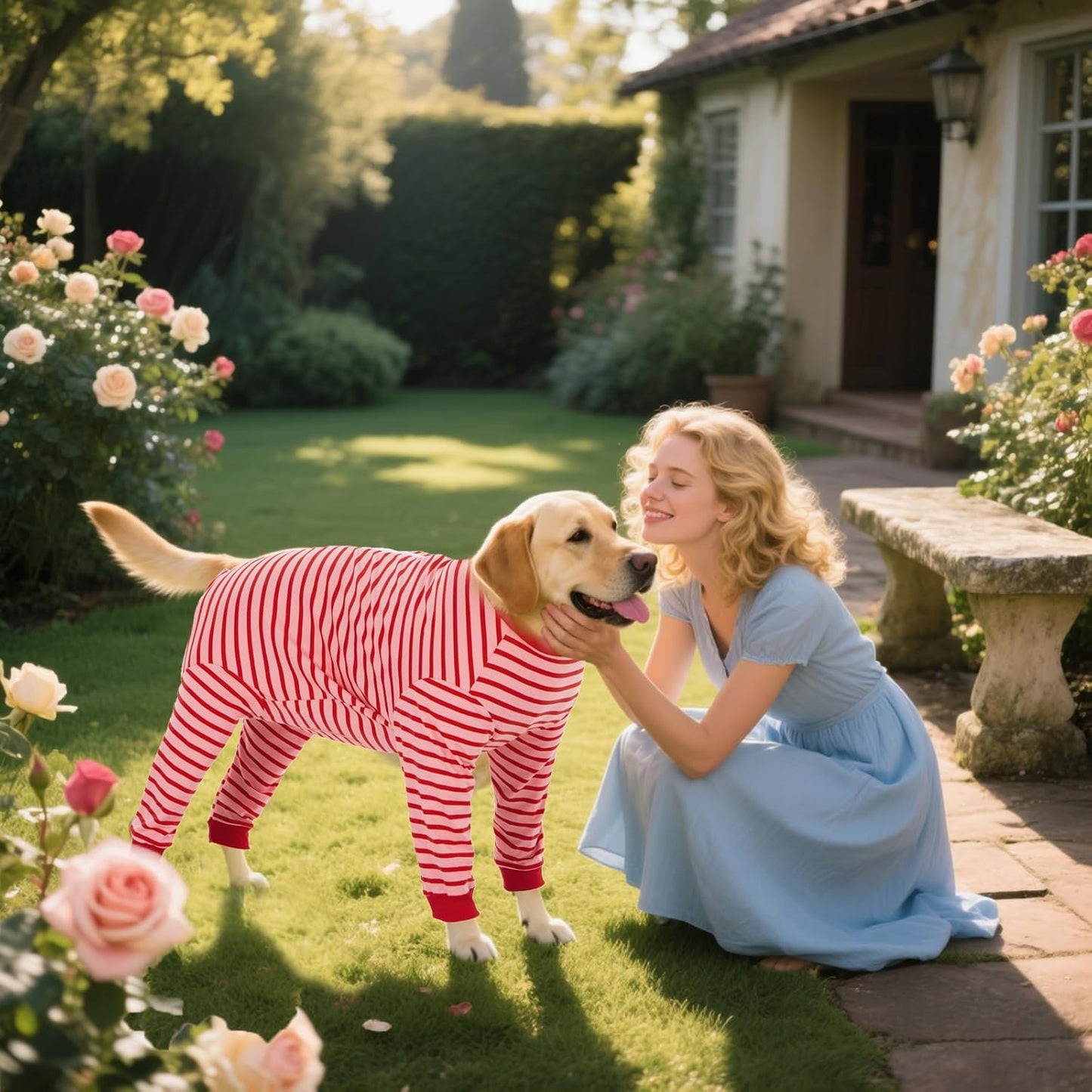 Yeapeeto Dog Onesie Surgery Recovery Suit for Large Medium Bodysuit Dogs Pajamas PJS Full Body for Shedding, Prevent Licking, Wound Protection, Cone Alternative… (Red Pink, 6X-Large (Pack of 1))