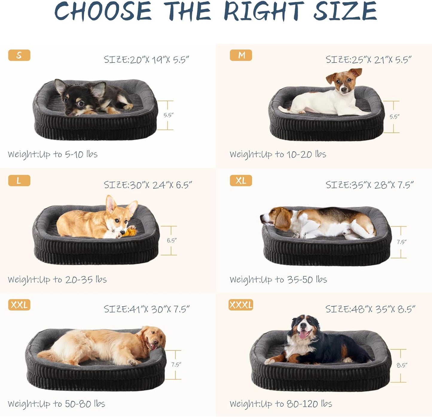 Orthopedic Dog Bed for Medium Dogs Breeds, High Density Egg Crate Foam Dog Sofa Beds,Oval Kennel Bed, Pet Couch Bed with Four Sided Bolster, Removable Washable Cover& Non-Slip Bottom