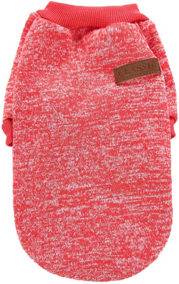 Jecikelon Dog Clothes Dogs Sweater Soft Puppies Clothing Winter Puppy Sweaters Warm Outfit for Dogs Small XXS XS Cat Apparel (Red, XL)