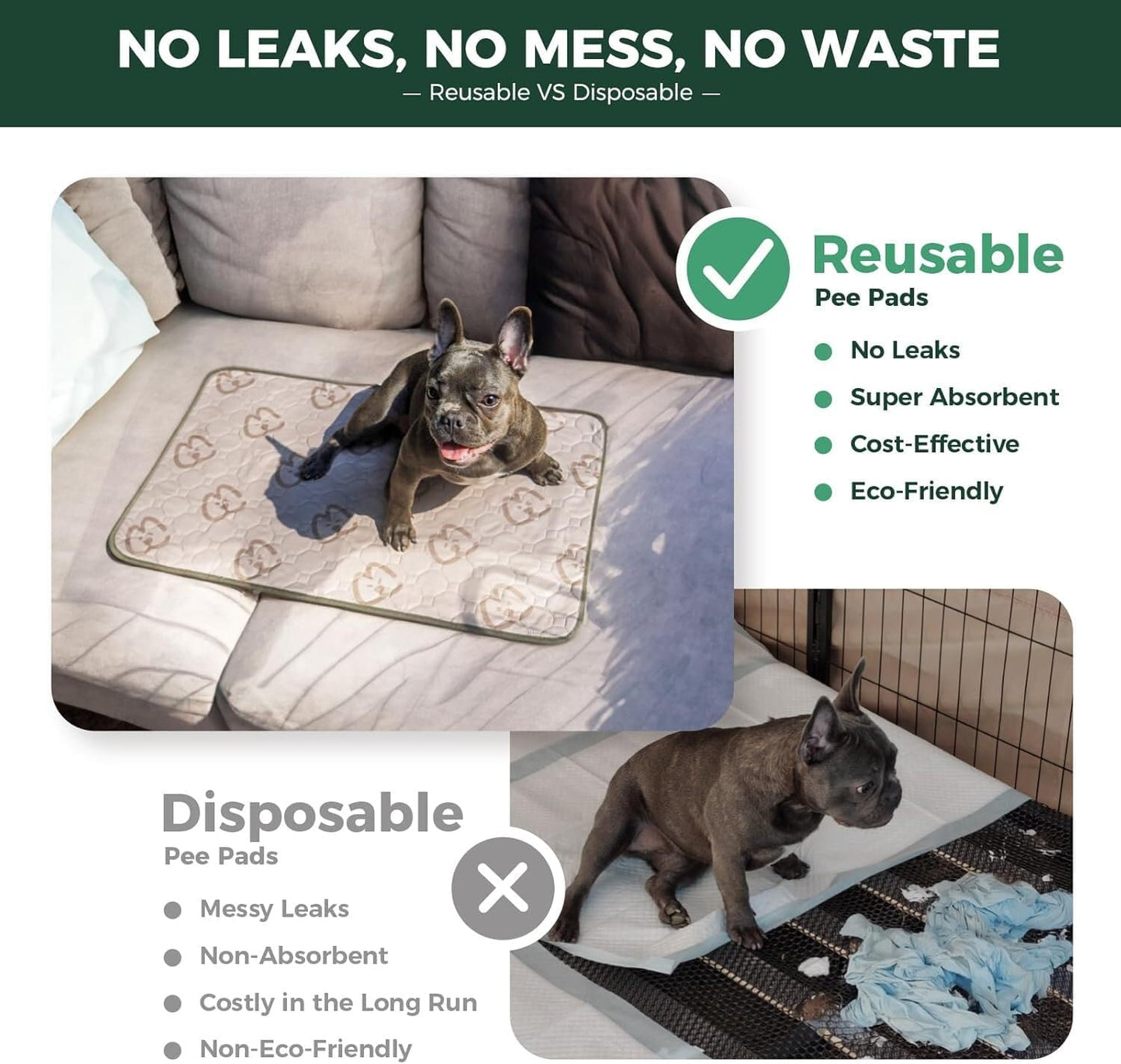 FXW Washable Pee Pads for Dogs, Puppy Pads with Super Absorbent, Specifically Designed for FXW Rollick/Homeplus 24inch 6 Panels Dog Playpen, 31" Hexagon, Khaki, 1 Pack