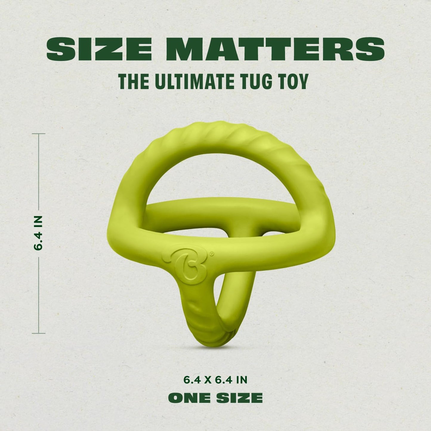 Benebone Natural Rubber Tug Interactive Dog Toy, Natural Rubber