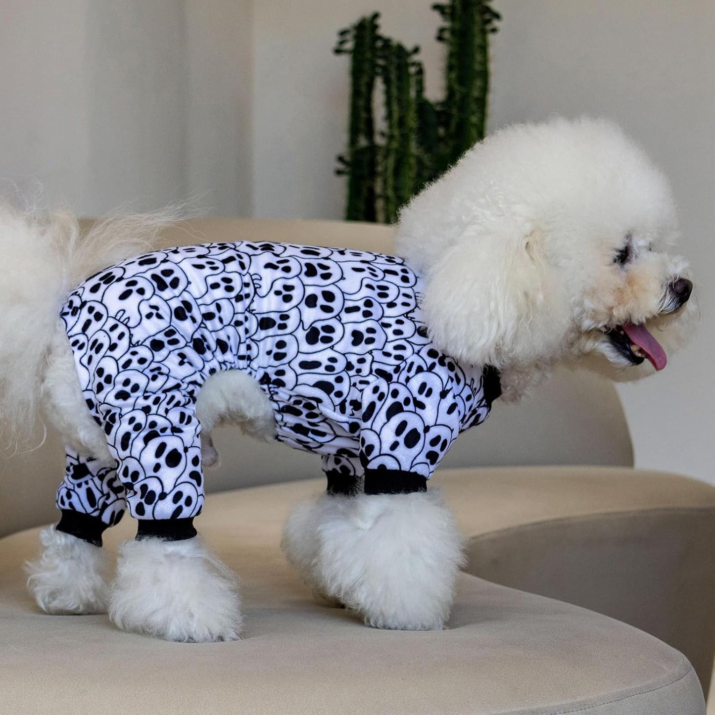 CuteBone Small Dogs Outfit Soft Puppy Onesies Pjs Halloween Dog Pajamas Pet Coat Cat Apparel Comfy Doggie Jumpsuit Bodysuit for All Seasons P300M