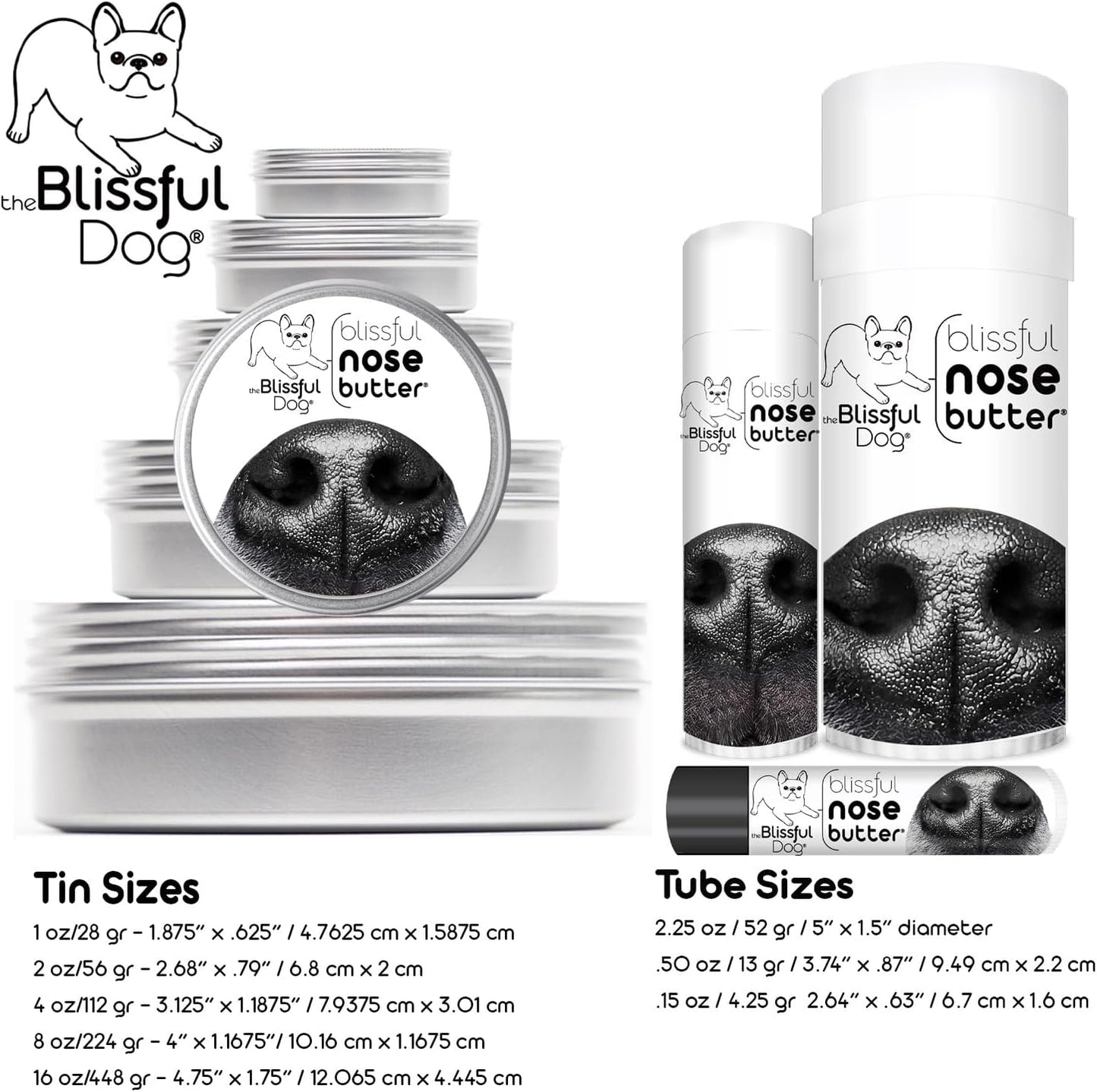 The Blissful Dog French Bulldog Black Masked Fawn Unscented Nose Butter - Dog Nose Butter, 2 Ounce