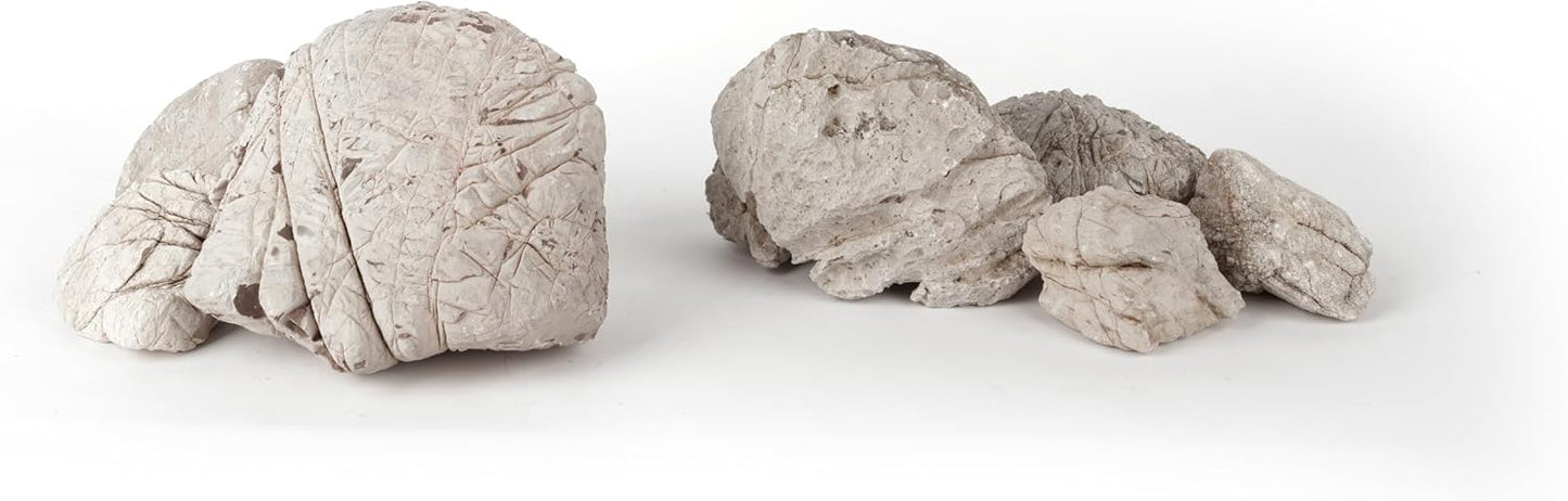 LANDEN Elephant Skin Stone Natural Multi-Texture Rocks Grey(18lbs, 3~9 inches,7pcs) for Aquarium, Paludarium, Terrariums, Landscaping, Decorative of Caves, Waterfalls, Cliffs