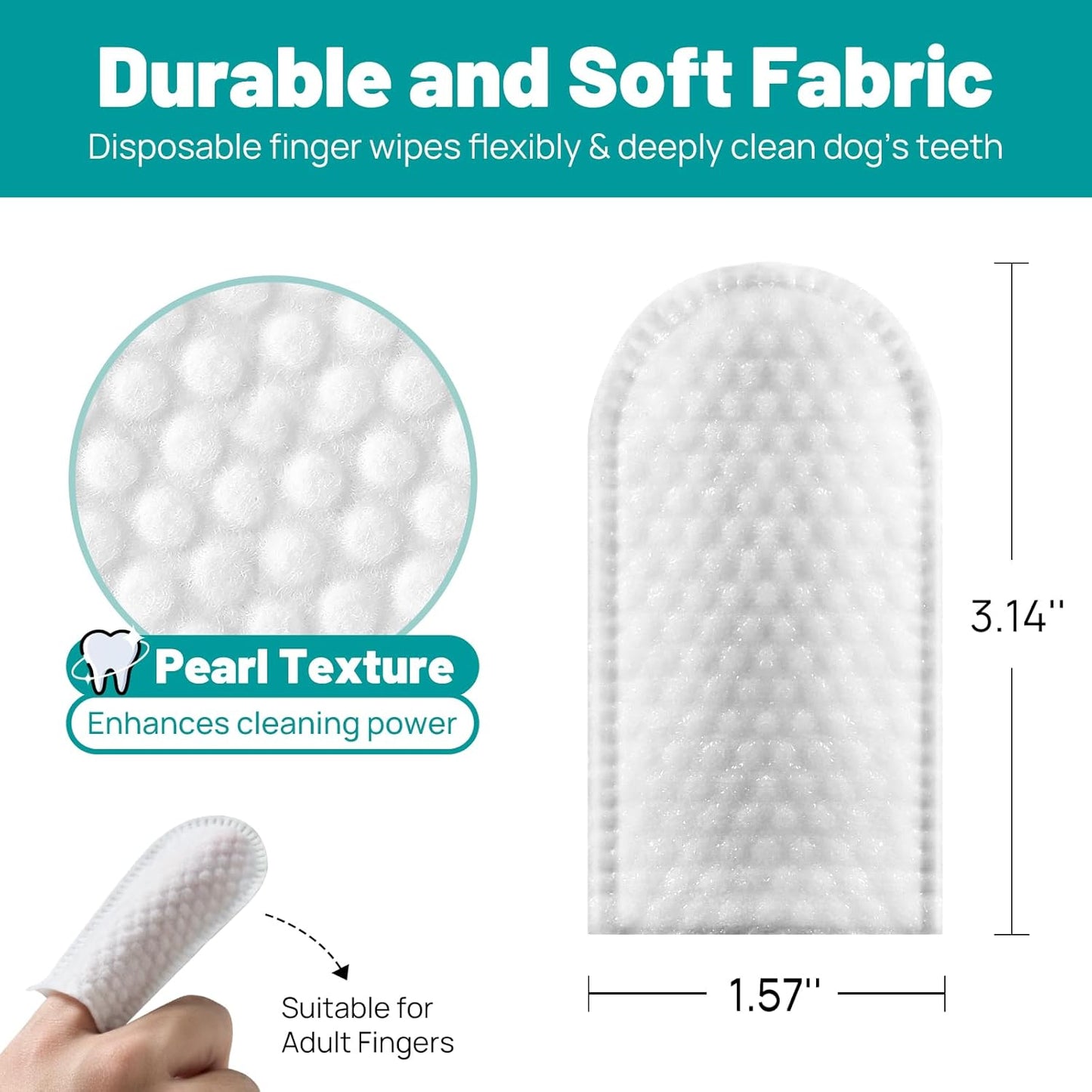 Dog Dental Care Wipes - Cat & Dog Teeth Cleaning Finger Wipes - Tooth Brushing Kit Dental Wipes - Reduces Plaque & Freshens Breath, Honey Scent