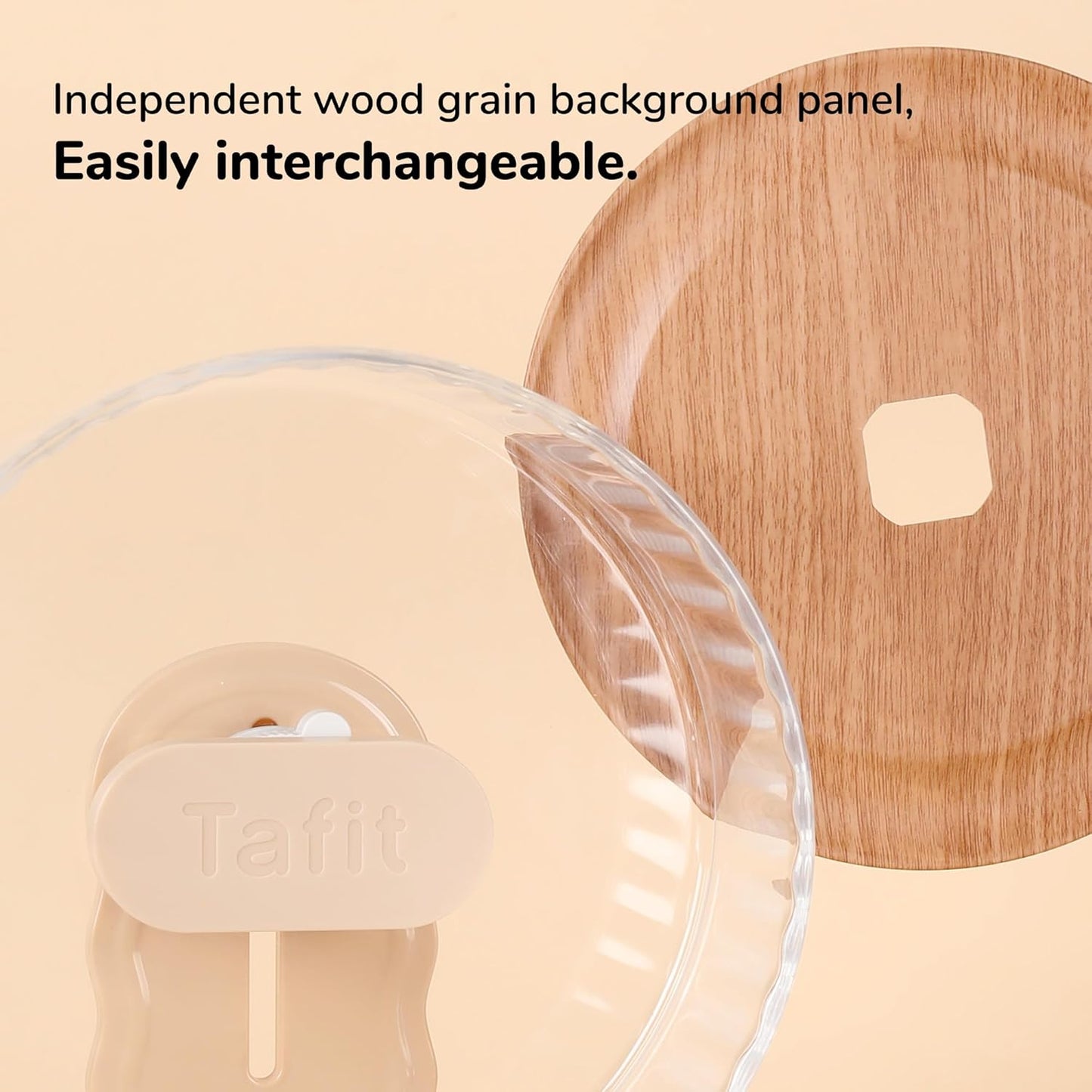 Silent Hamster Wheel 8.7 Inch Dual-Bearings Quiet Running Exercise Wheels with Wood Grain Backboard, Height Adjustable for Dwarf Hamsters, Gerbils, Mice, Hedgehog, Lemmings, Warm Brown