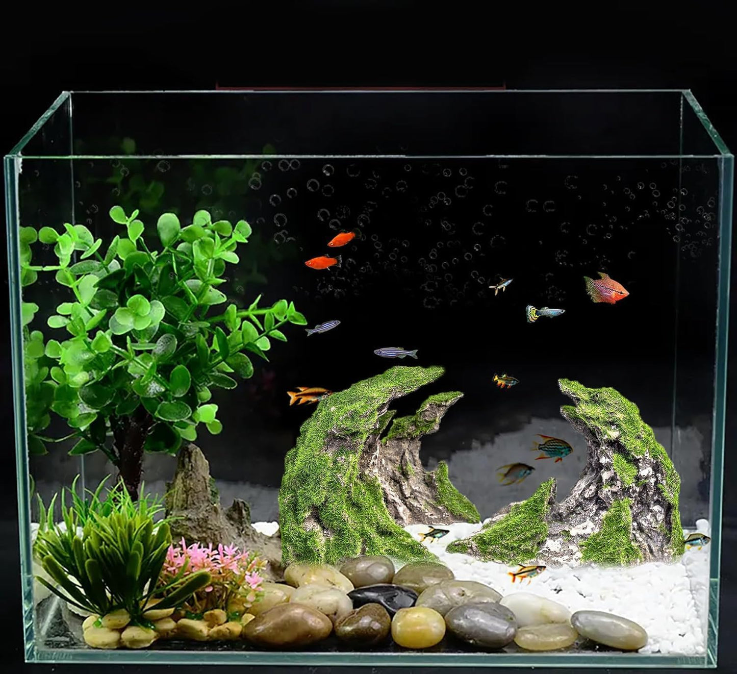 Novelsite Fish Tank Accessories, Aquarium Decorations, Scenery, Rock Ornaments - Create Aquatic Beauty with Premium Aquarium Decorations,14.4" W x 7.1" H x 3.4" D