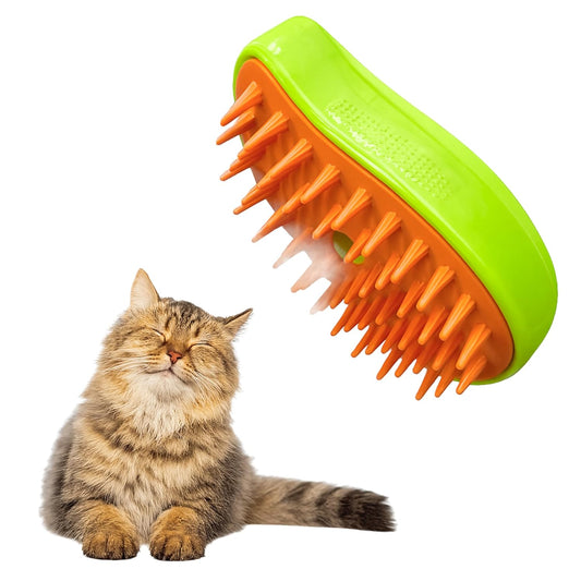 Cat Brush with Steam – Steam Cat Brushes for Indoor Cats | Pet Spray Hair Removal Comb & Relaxing Grooming Tool for Calmer, Happier Cats