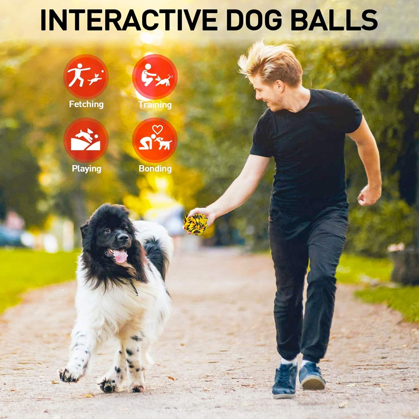 SHARLOVY Dog Toys for Aggressive Chewers, Dog Balls for Large Breeds, Heavy Duty Cotton Rope Chew Toys with Tough Twisted for Medium Breeds, 6 Pack Indestructible Chew Toys