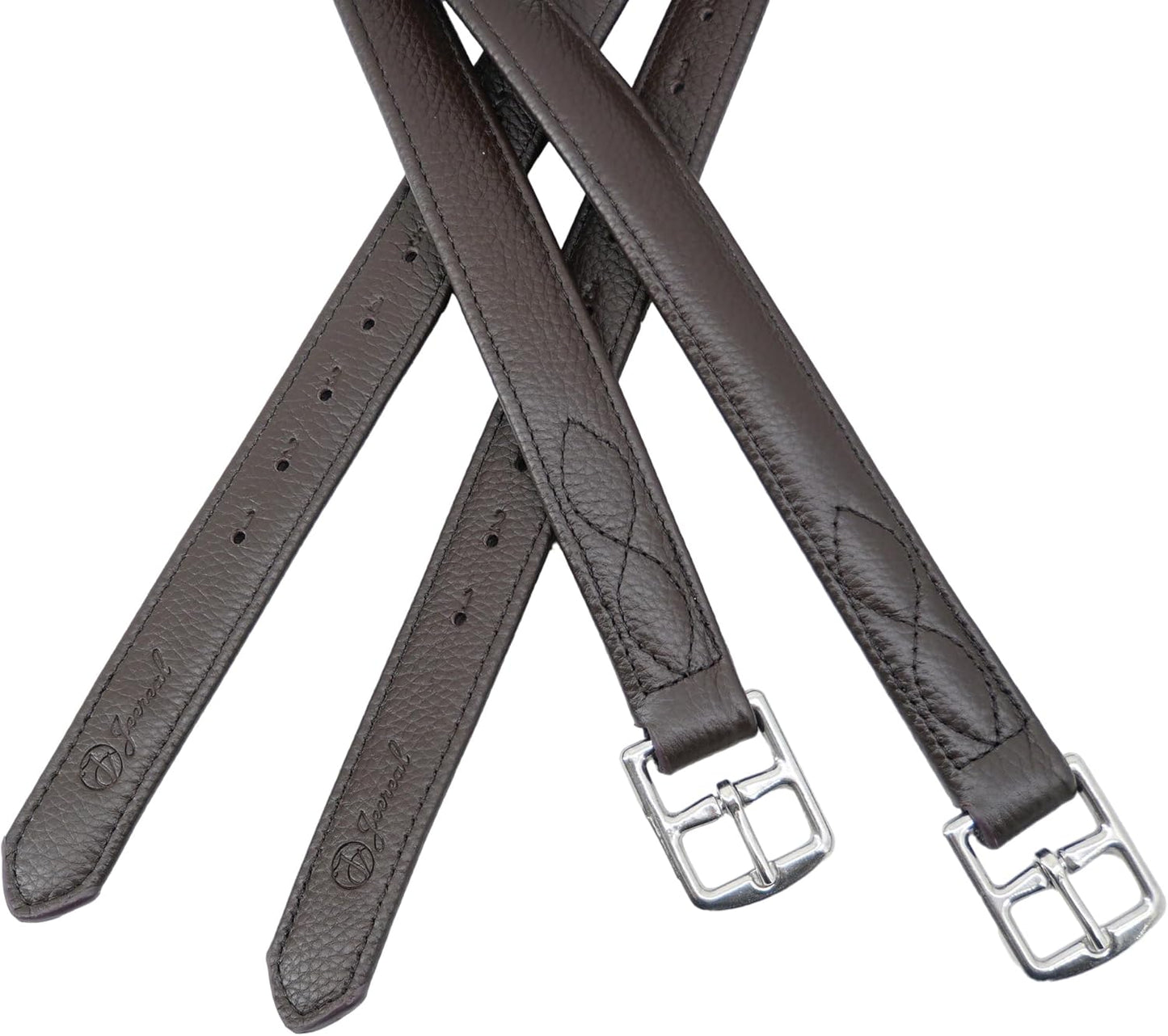 Jeereal Stability English Stirrup Leathers with Strong Nylon Core for Equestrian Riding