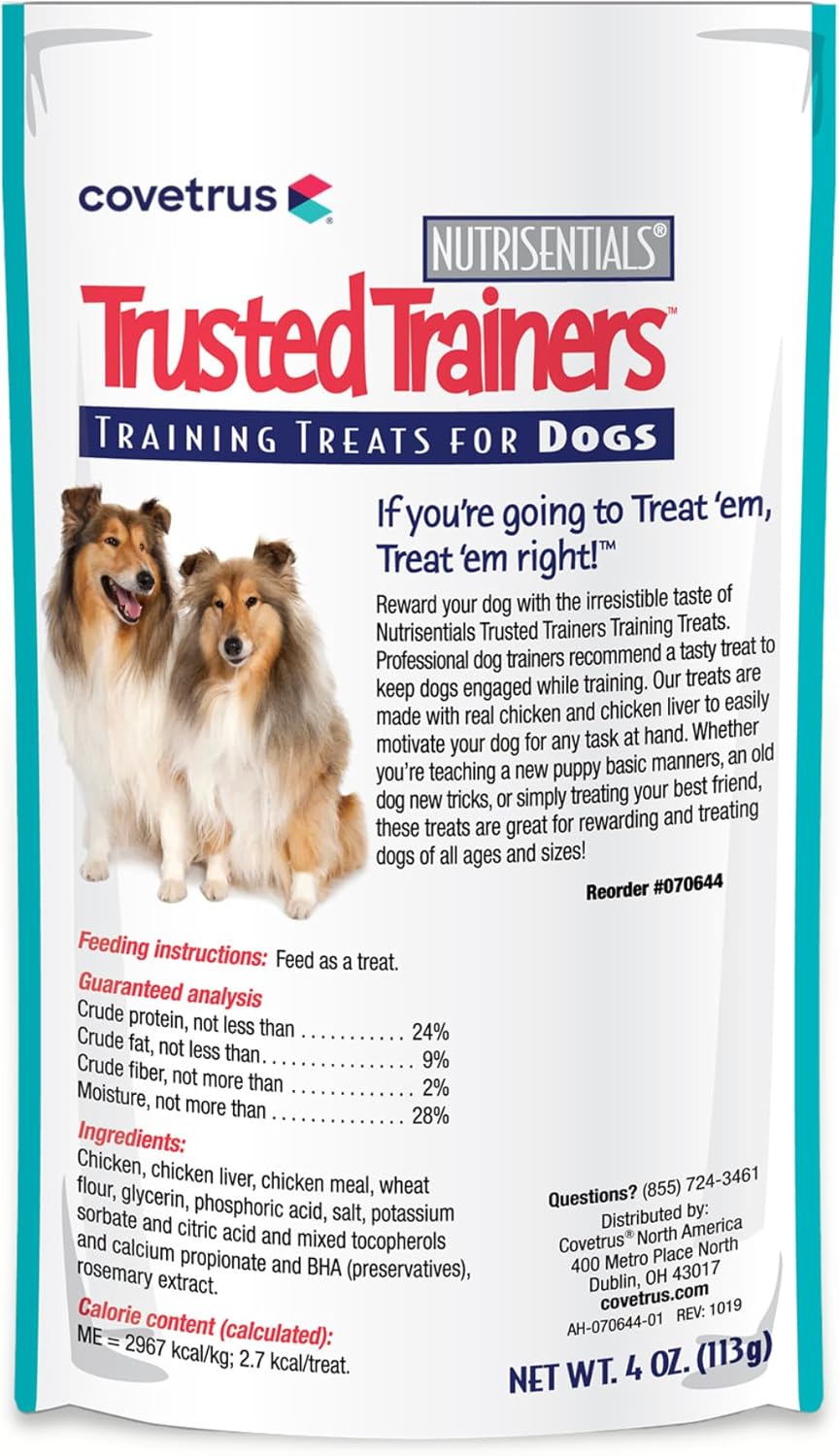 Covetrus NutriSentials Trusted Trainers Training Treats for Dogs - Soft Dog Treats for Small, Medium & Large Dogs - Chicken Flavor - 10 Pack - 4 oz