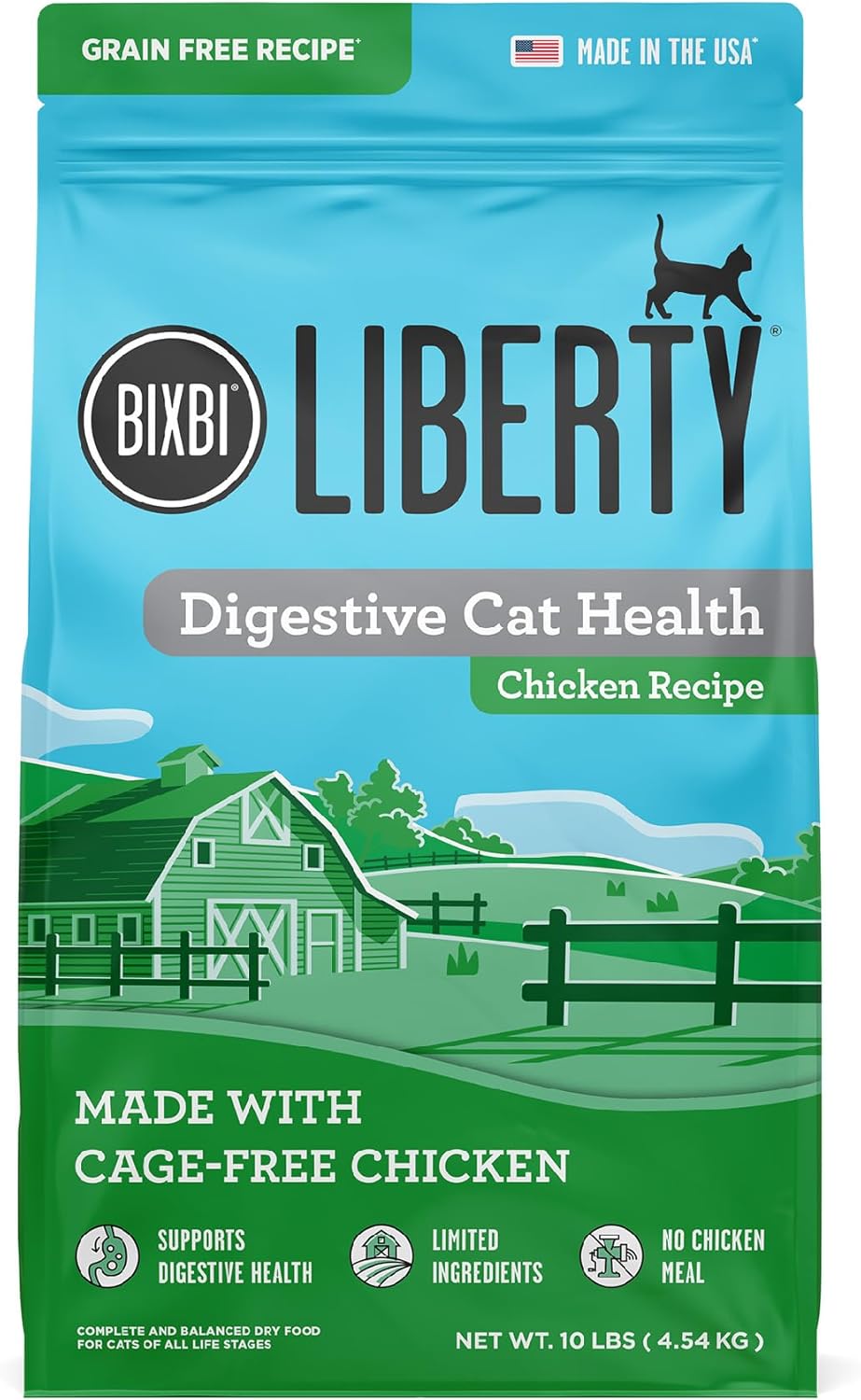 BIXBI Liberty Dry Food Digestive Cat Health Chicken Recipe, 10lb