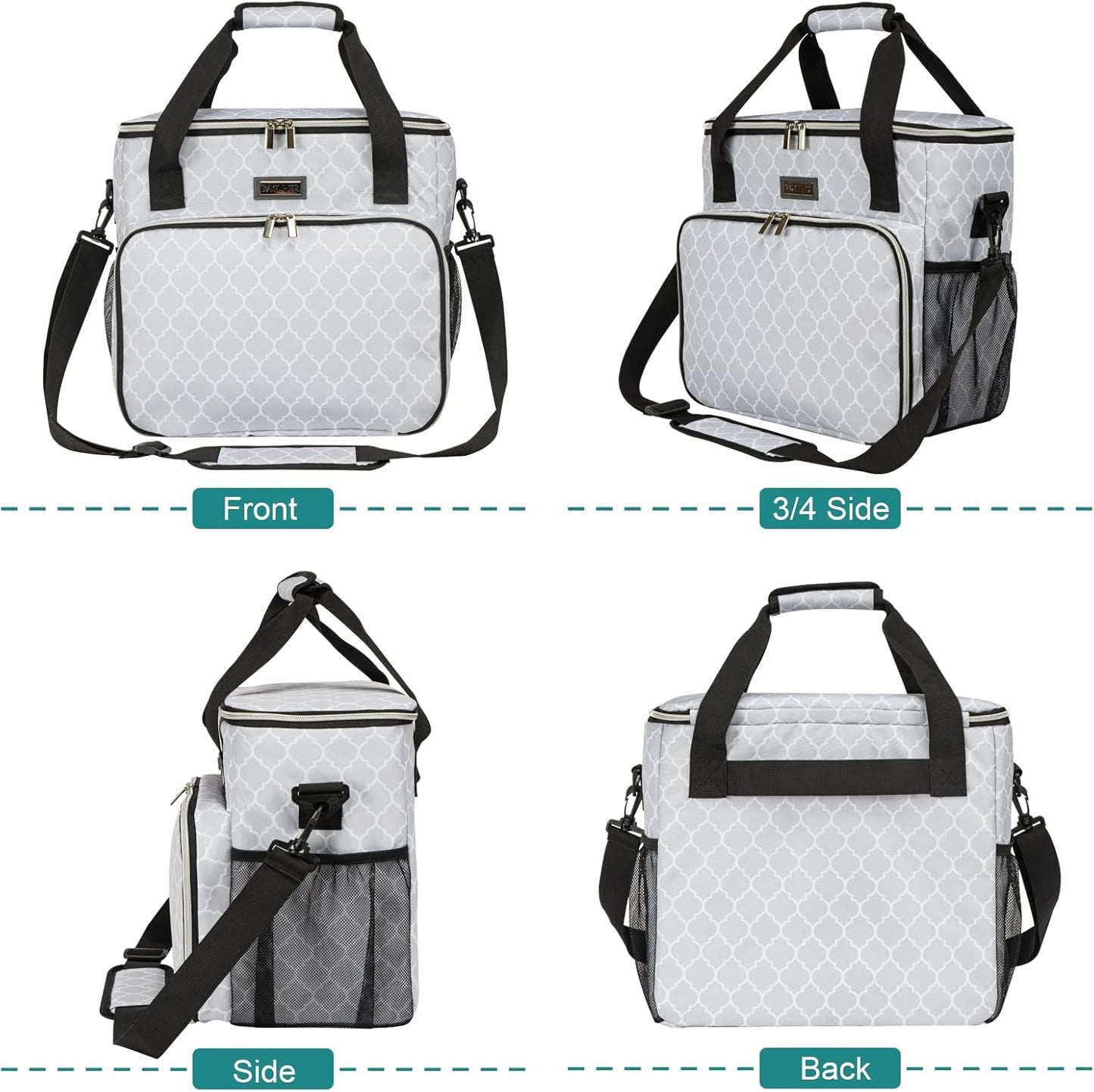 BAGLHER Dog Travel Bag, Pet Travel Bag (ALL Pet Travel Supplies), With 2 Pet Food Containers and 2 Collapsible Silicone Bowls; Essential Kits for Pet Travel DLwhite