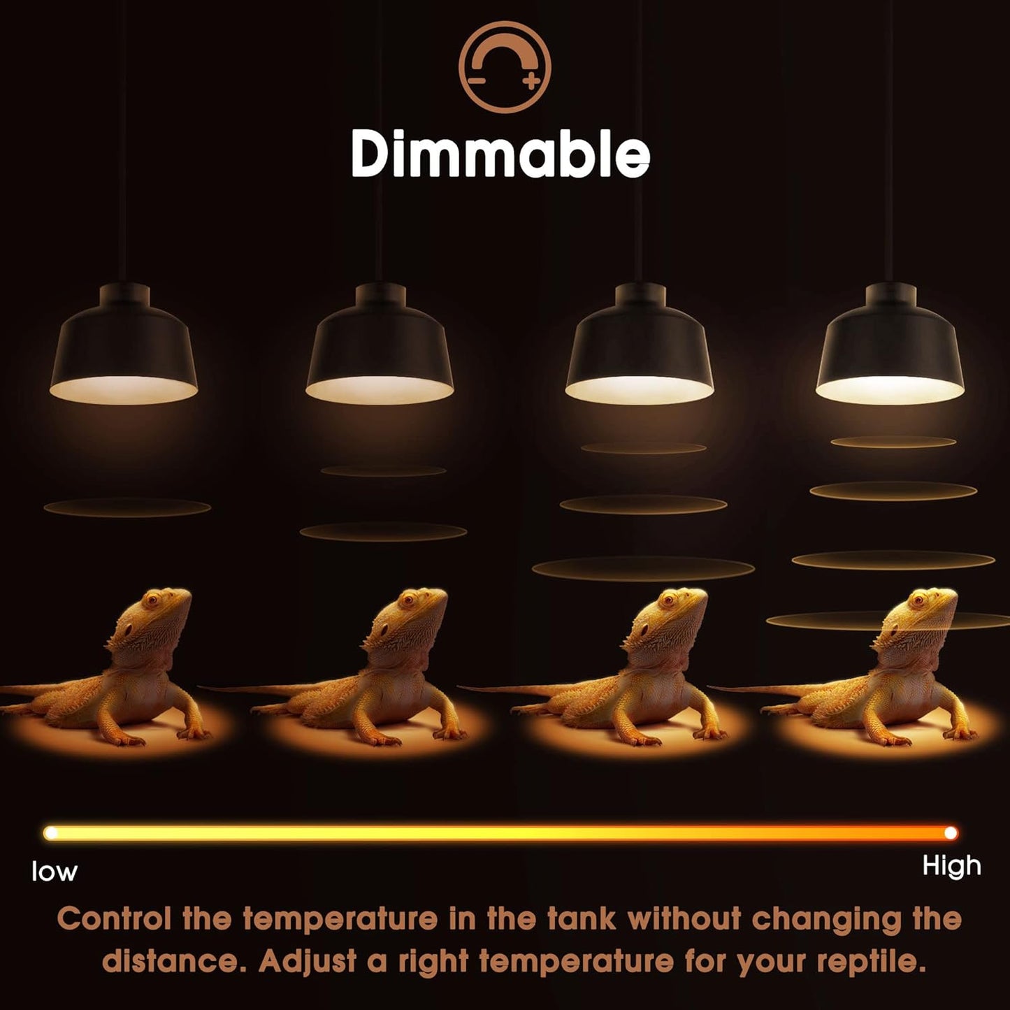 Reptile Heat Bulb [2 Pack], Reptile Light Bulbs 75W UVA UVB, Dimmable Heat Lamp Bulbs Basking Spot Light Bulb for Reptiles, Amphibian, Bearded Dragon, Lizard, Chicken