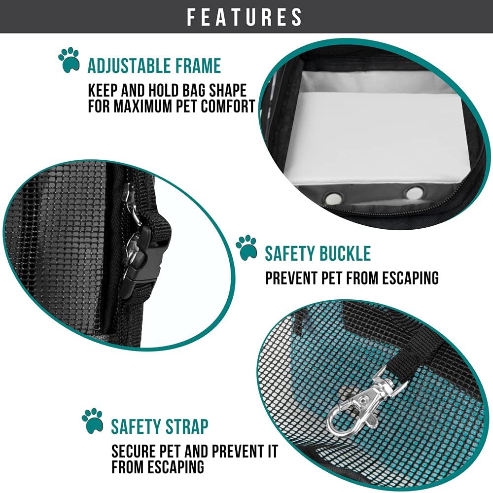 PetAmi Dog Purse Carrier for Small Dogs, Airline Approved Soft Sided Pet Carrier with Pockets, Ventilated Dog Carrying Bag for Puppy Cat, Dog Travel Supplies Bag, Sherpa Bed, Max 12 lbs, Teal Blue