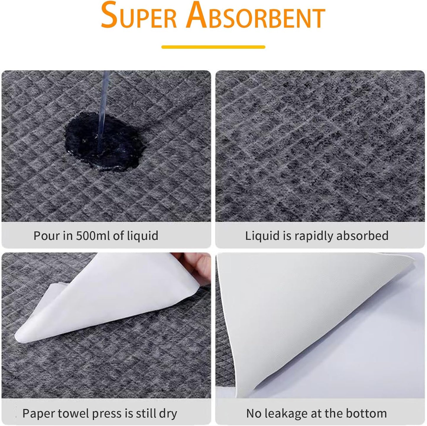 Dog Pee Pads 50 Count, 28'' x 30'' Charcoal Odor-Control Puppy Pads with Leak-Proof Quick-Dry Design, Pet Training Pads for Potty Training Strong Absorbency