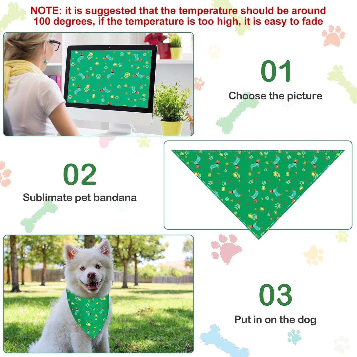 Frienda 12 Pcs Plain Dog Bandanas Blank Puppy Adjustable Triangle Solid Color Dog Bandanas Multicolor Puppy Scarf Heat Transfer Washable Handkerchief(64 x 43 x 43 cm,Fresh Color)