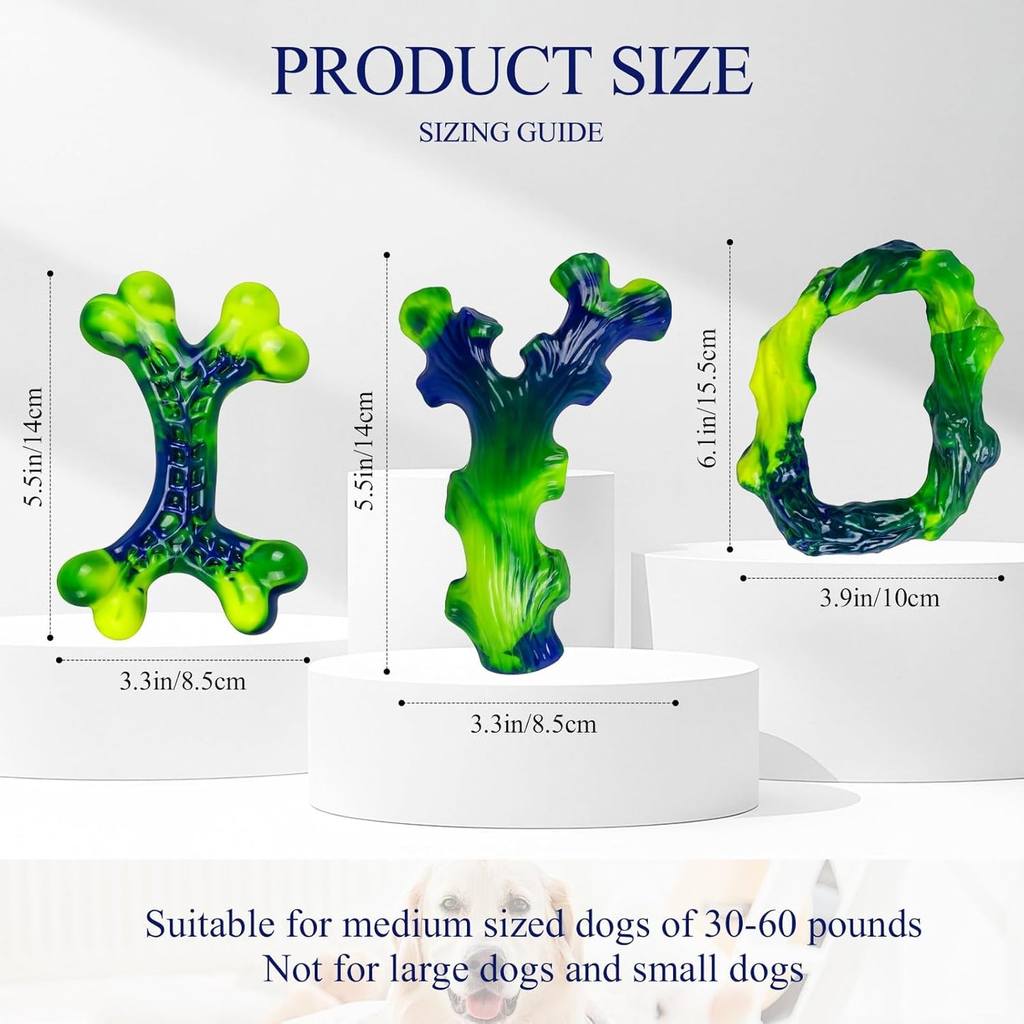 9-Pack Durable Dog Toys for Large Dogs: Durable Chew Toys for Large Breed, Indestructible Dog Toy for Aggressive Chewers, Dog, A for Furry Friends