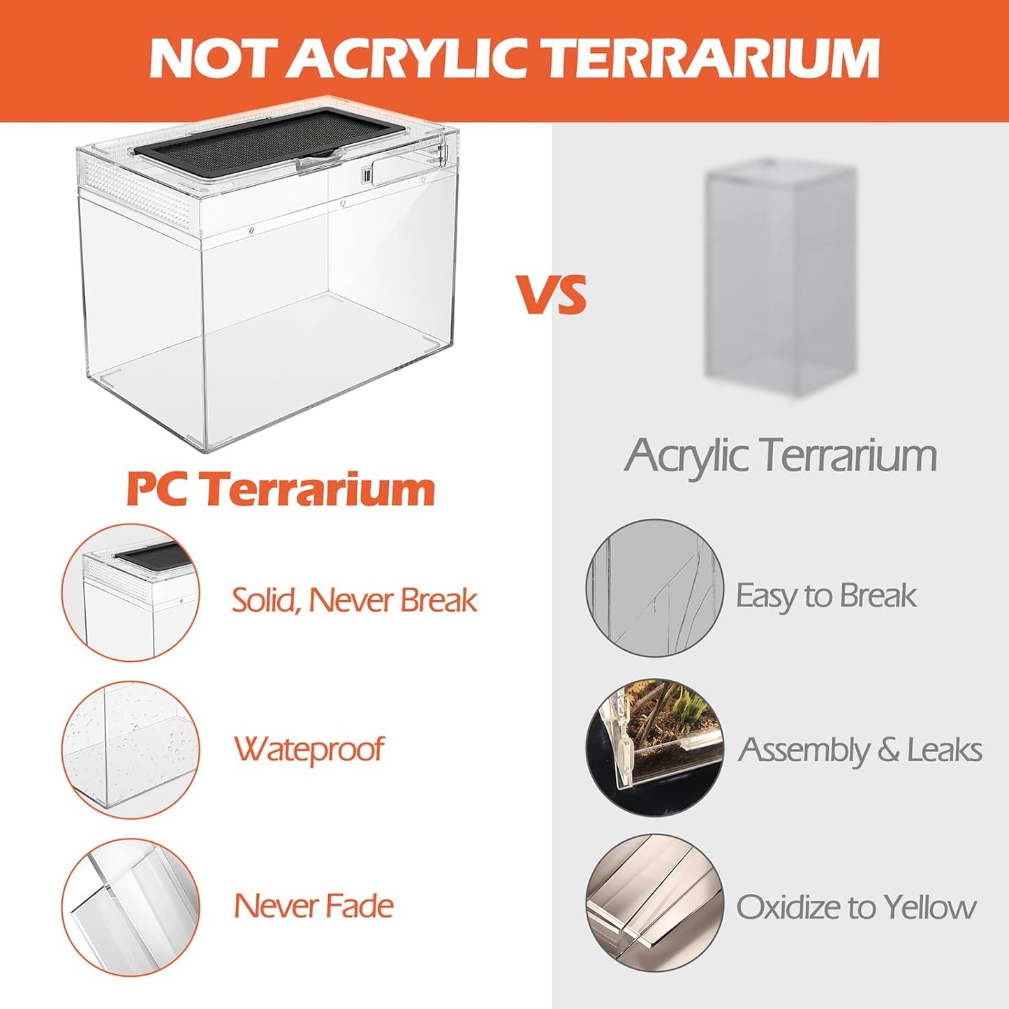 AZV Habitat Terrarium Enclosure,Small Reptile Tank with Bearded Dragon Hammock,Heat Lamp,Hide Cave for Small Reptiles,Amphibians,Lizard,Mantis,Spider,Leopard Gecko,Corn Snake,Turtle,Frog,Chameleons