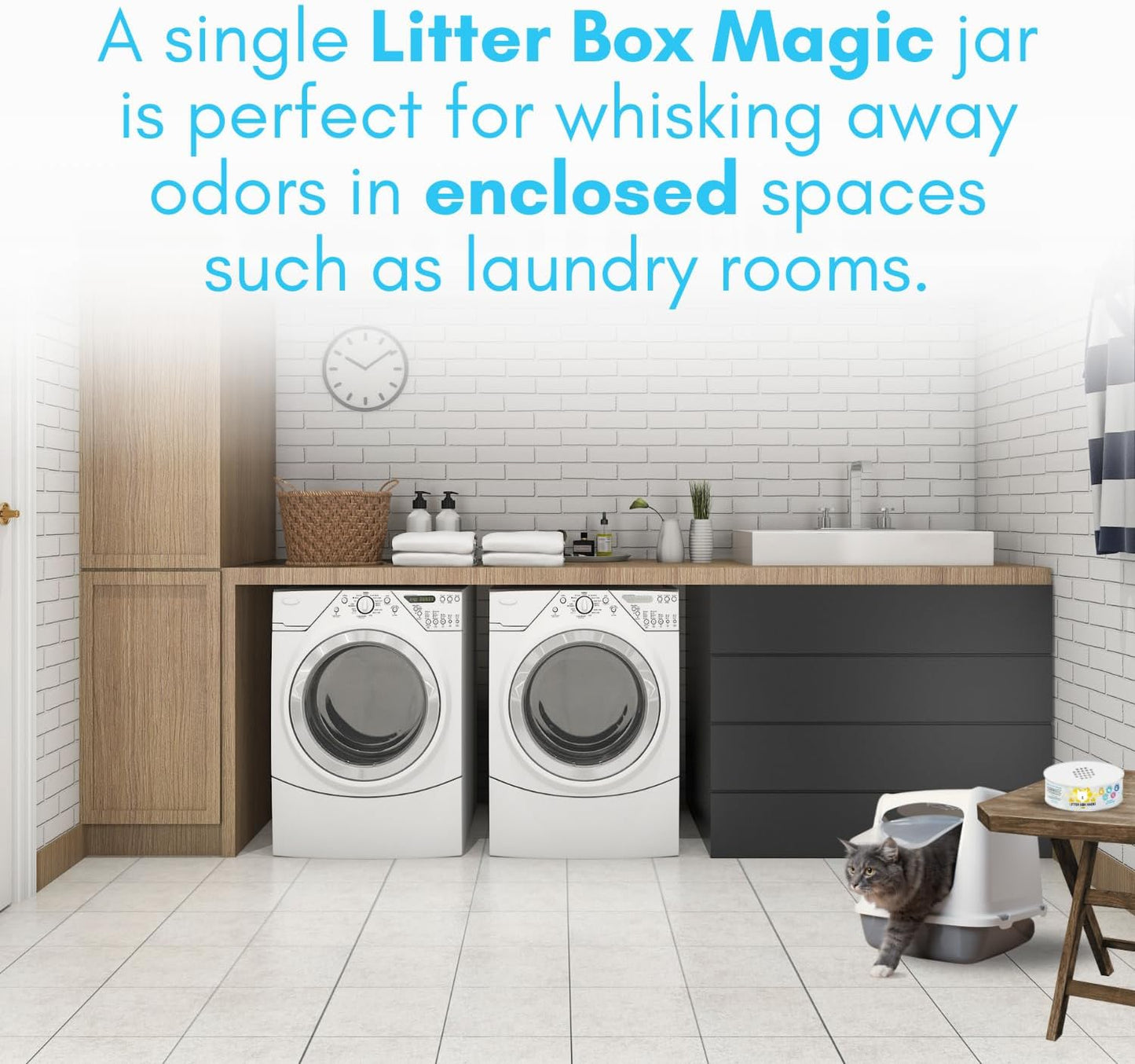 Cat Litter Deodorizer Jar (1 Fresh Scent and 1 Fragrance Free, 16 Oz, Pack of 2) - Cat Litter Odor Absorber Gel - Litter Box Pet Air Freshener - Litter Odor Eliminator to Freshen Air