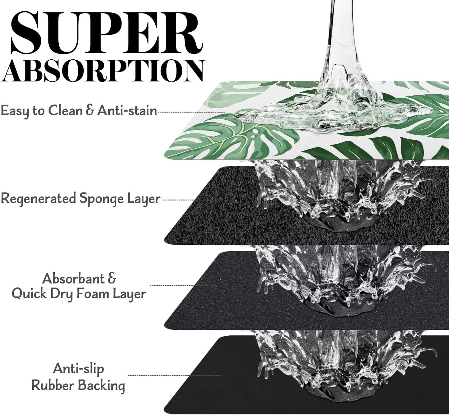 Dog Food Mat for Floors, Absorbent Bowl Mat for Water Dispenser, Quick Dry Cat Food Pet Supplies