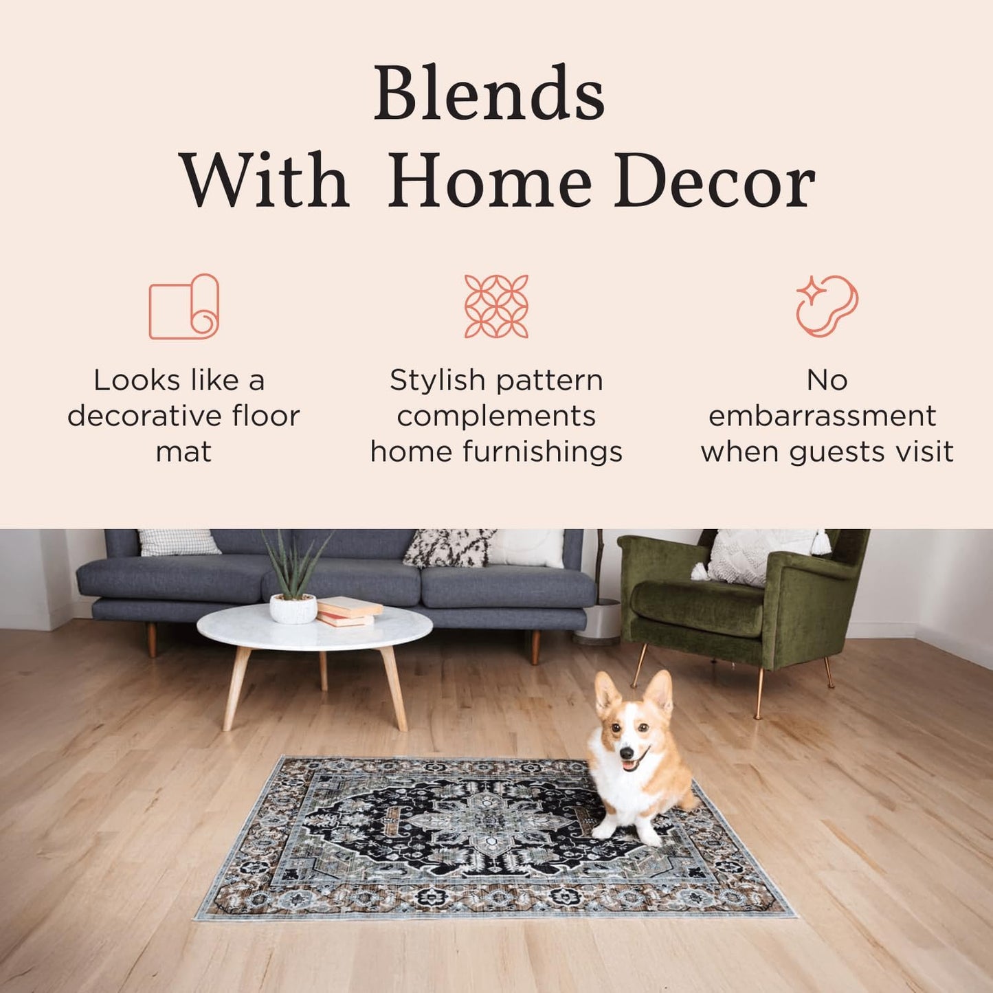 LOVEWAG Washable Dog Pee Pads, 36" x 48", Waterproof, Non-Slip, Super Absorbent, Reusable Machine-Washable, 2-Pack (Sage Forest)