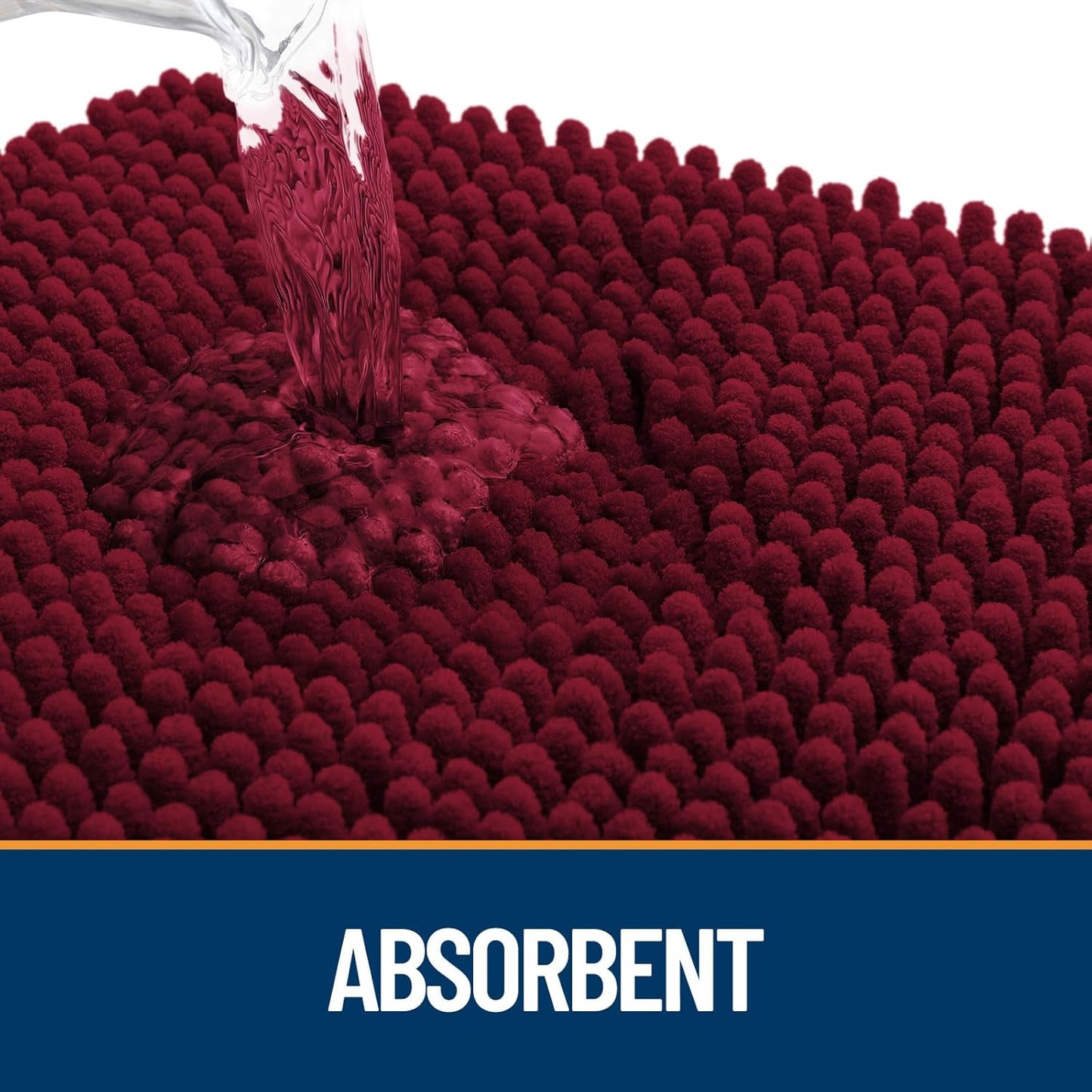 OLANLY Dog Door Mat for Muddy Paws 59x24, Absorbs Moisture and Dirt, Absorbent Non-Slip Washable Doormat, Quick Dry Chenille Mud Mat for Dogs, Entry Indoor Entryway Carpet for Inside Floor, Burgundy