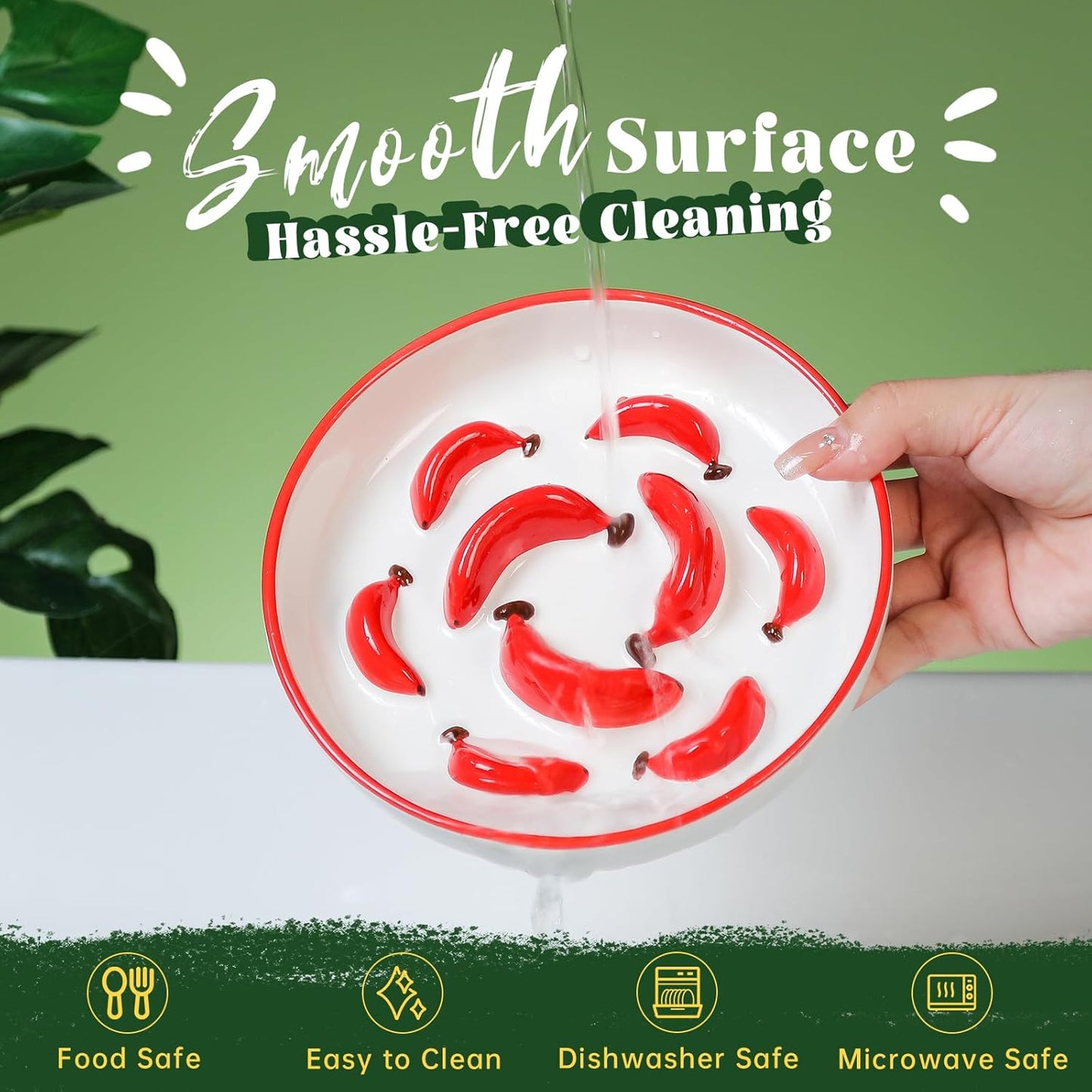 Ceramic Cat Slow Feeder Bowl - Vibrant Cat Feeding Bowl - Cute Maze Food Dish for Slow Eating - Dishwasher Safe - 6.3''W x 1.2''H - 7 OZ - Red