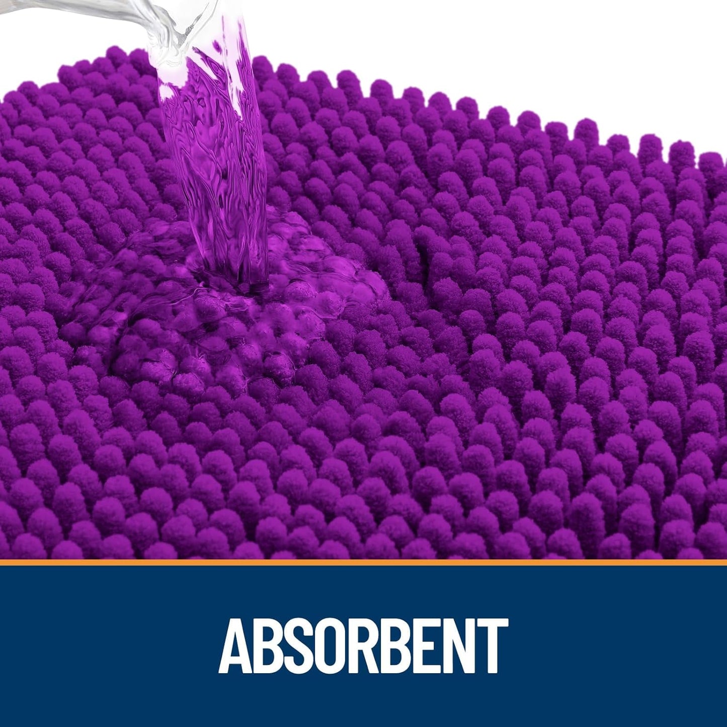 OLANLY Dog Door Mat for Muddy Paws 30x20, Absorbs Moisture and Dirt, Absorbent Non-Slip Washable Doormat, Quick Dry Chenille Mud Mat for Dogs, Entry Indoor Entryway Carpet for Inside Floor, Purple