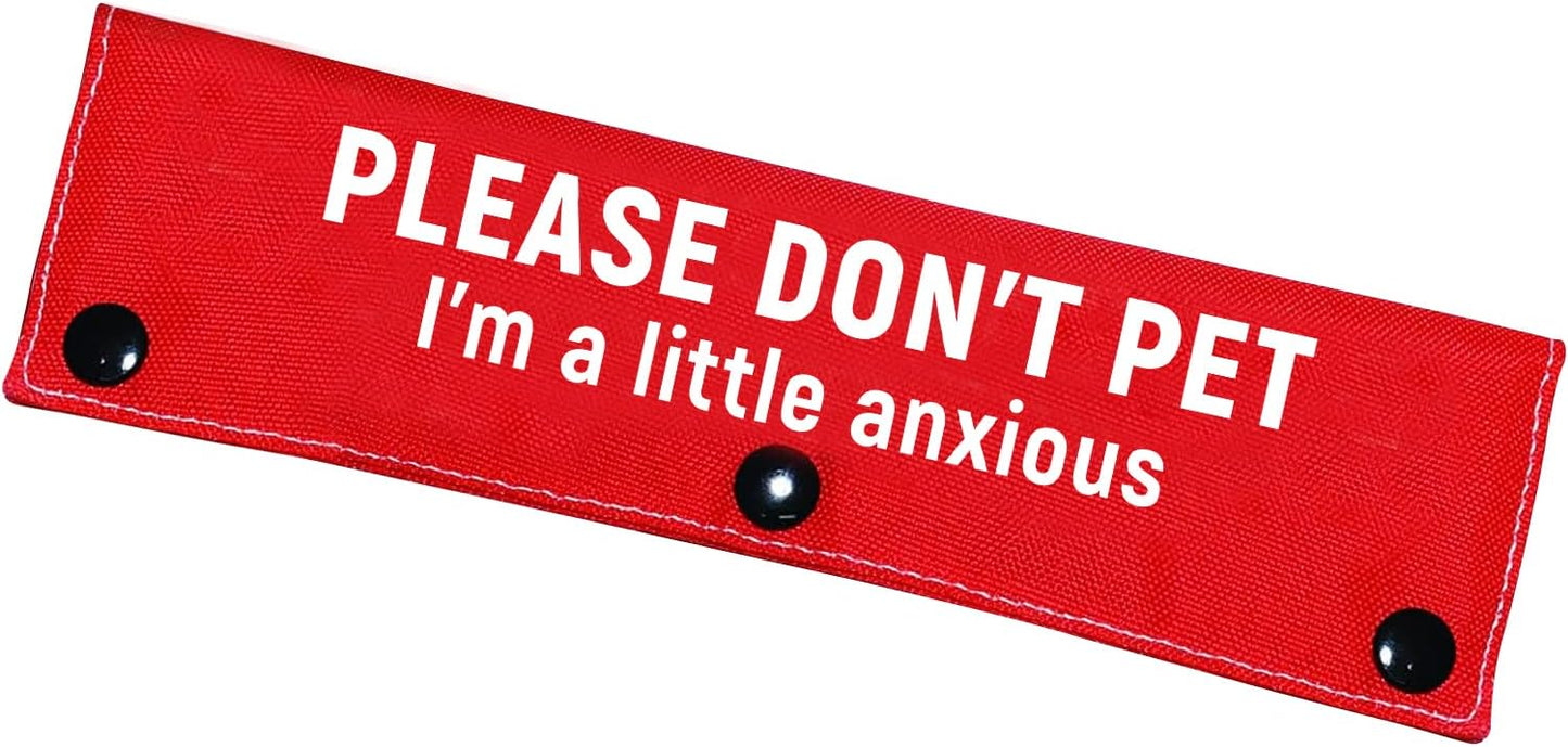 Advivio I'm a Little Anxious Red Dog Leash Sleeve, Wrap Alert Hanging ID Patch Tag for Pet Dog Cat The Best Choice for Daily Walking and Training Fitness, Pet Birthday Gift